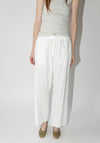 Cotton Drawstring Pant in Natural White