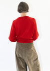 Merino Wool Pullover Sweater in Red