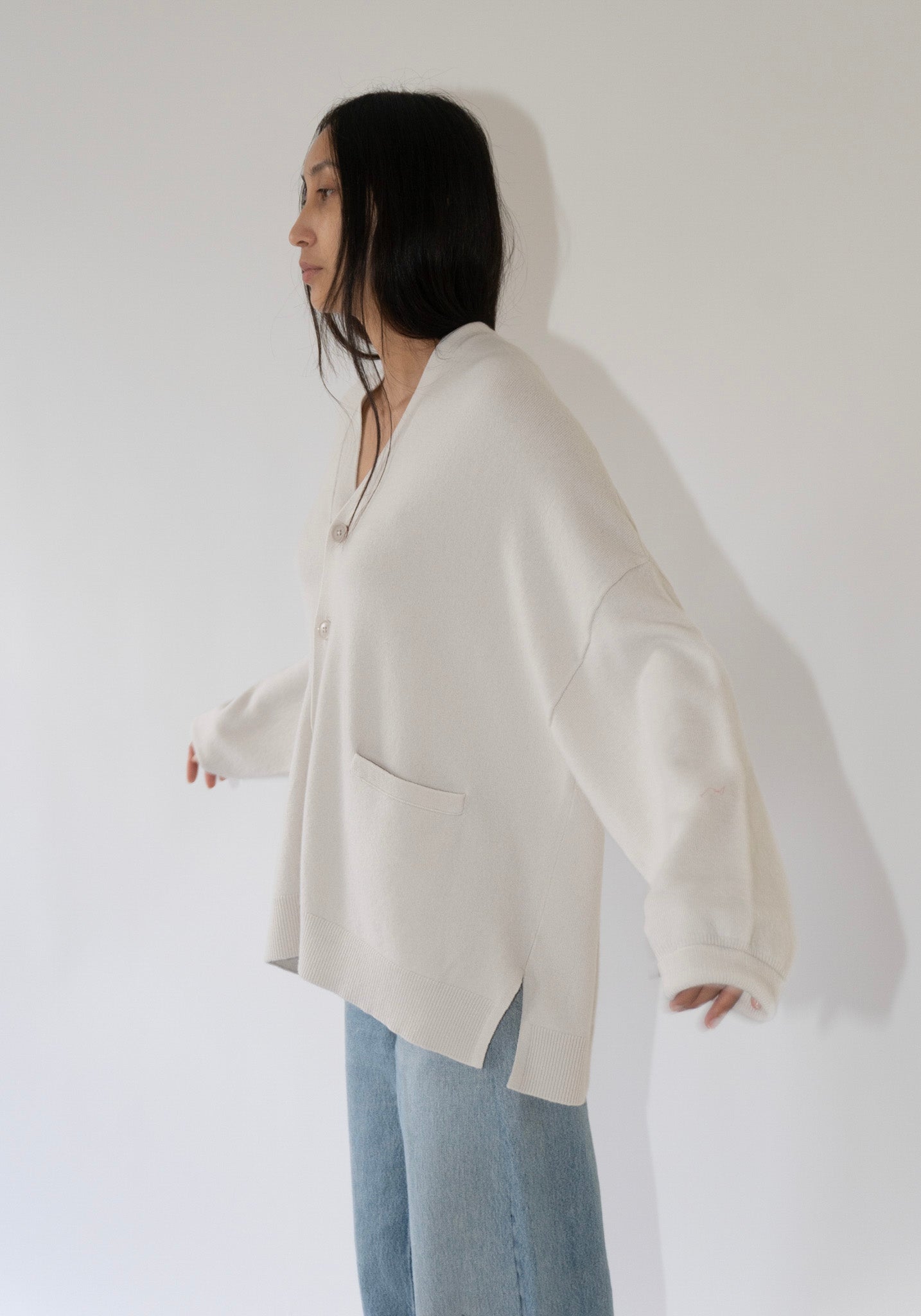 Extreme Cashmere Tokio Cardigan in Chalk