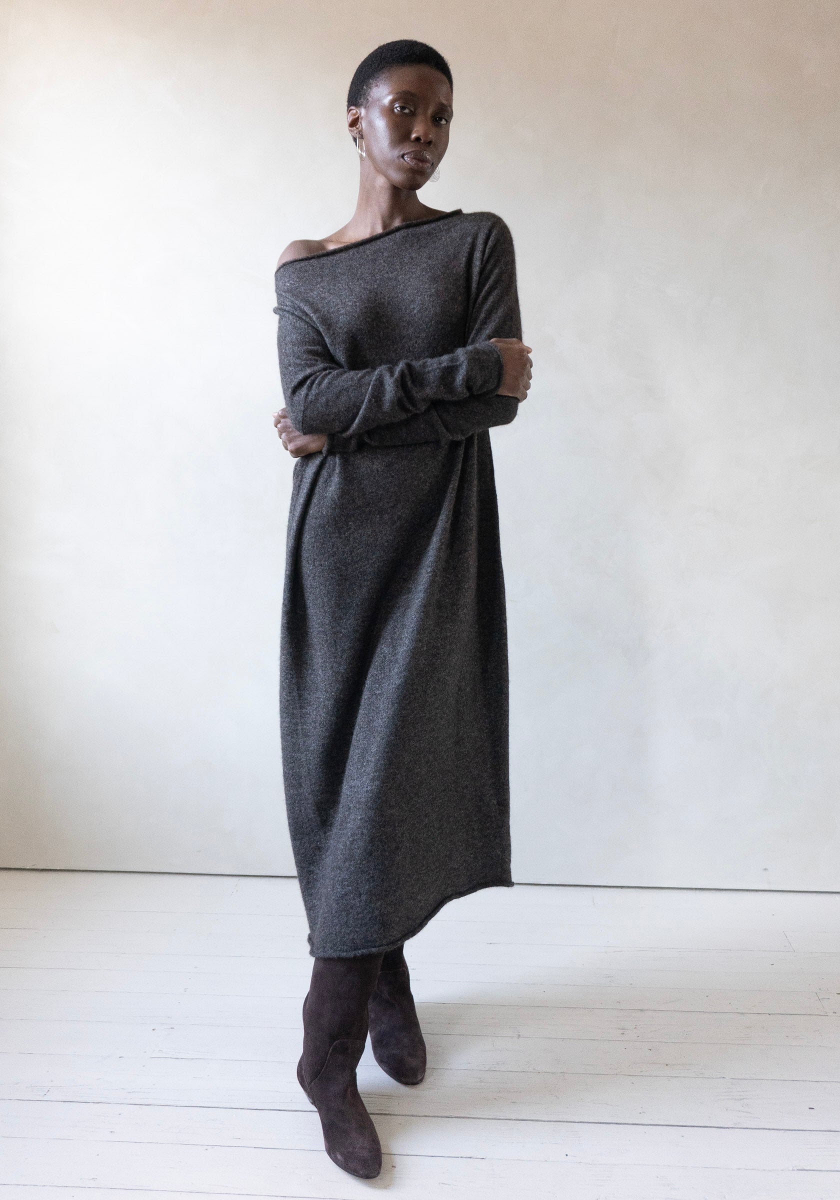 Askew Dress in Blackened