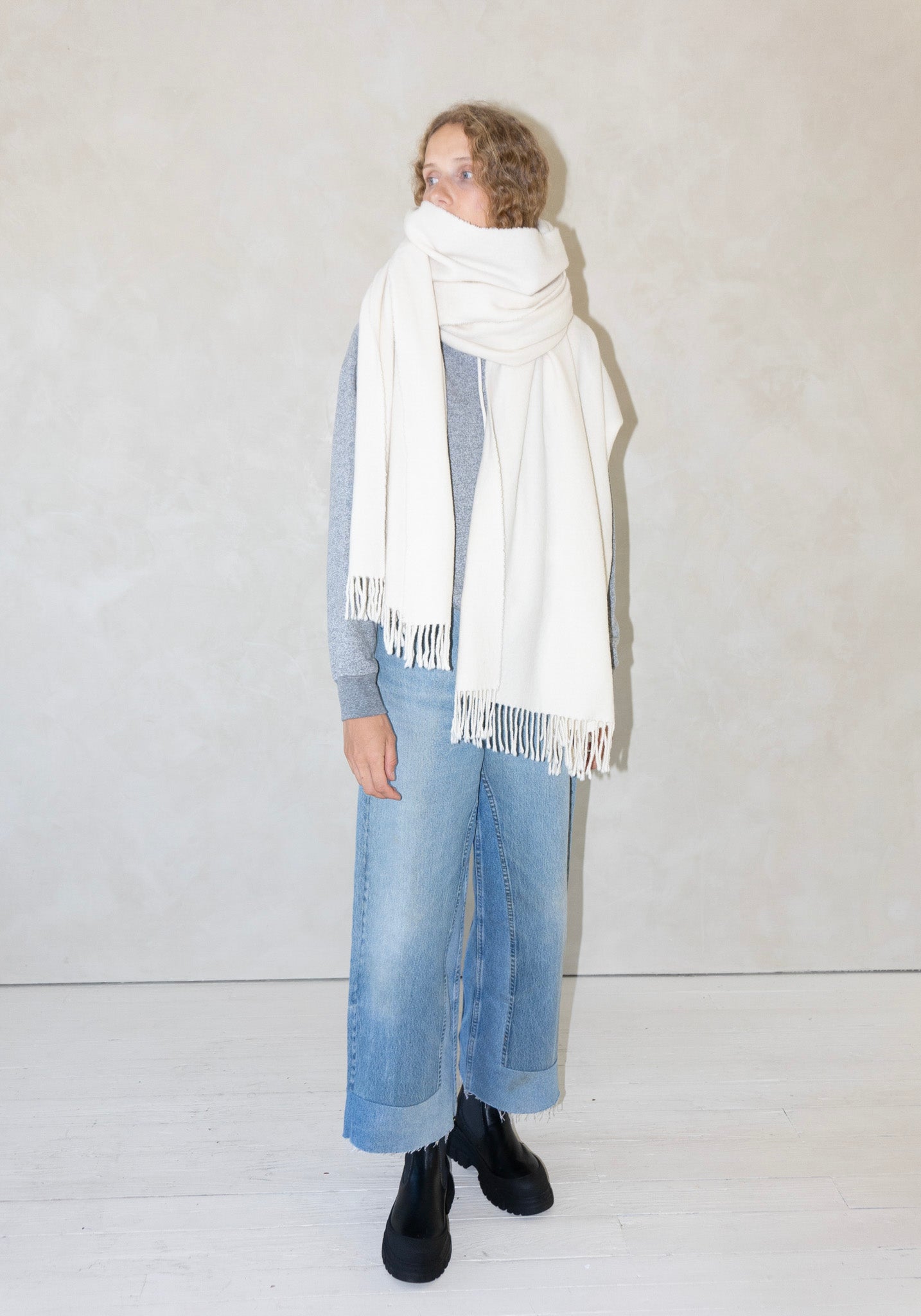 Sofie D'Hoore Arctic Wool Scarf in Mont Blanc