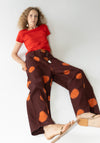 Tigra Tigra Shibori Fan Pants in Maroon and Orange