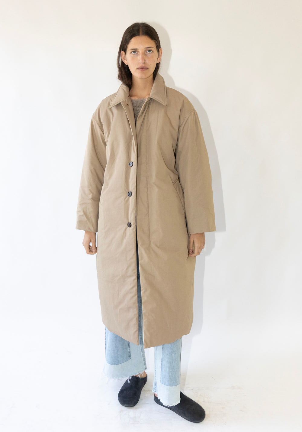 Padded Coat in Khaki