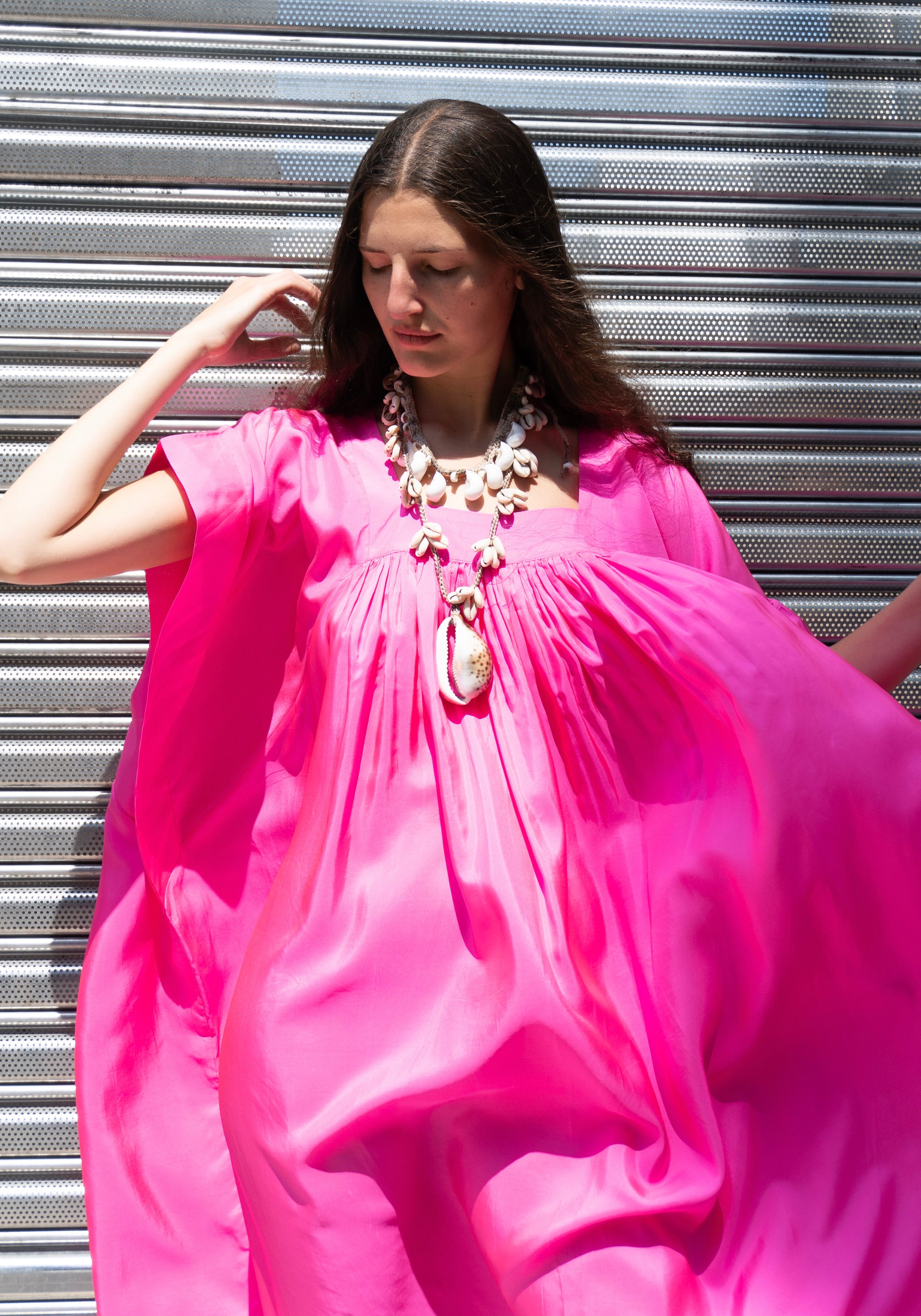 Anaak Hanoi Caftan Dress in Fuchsia