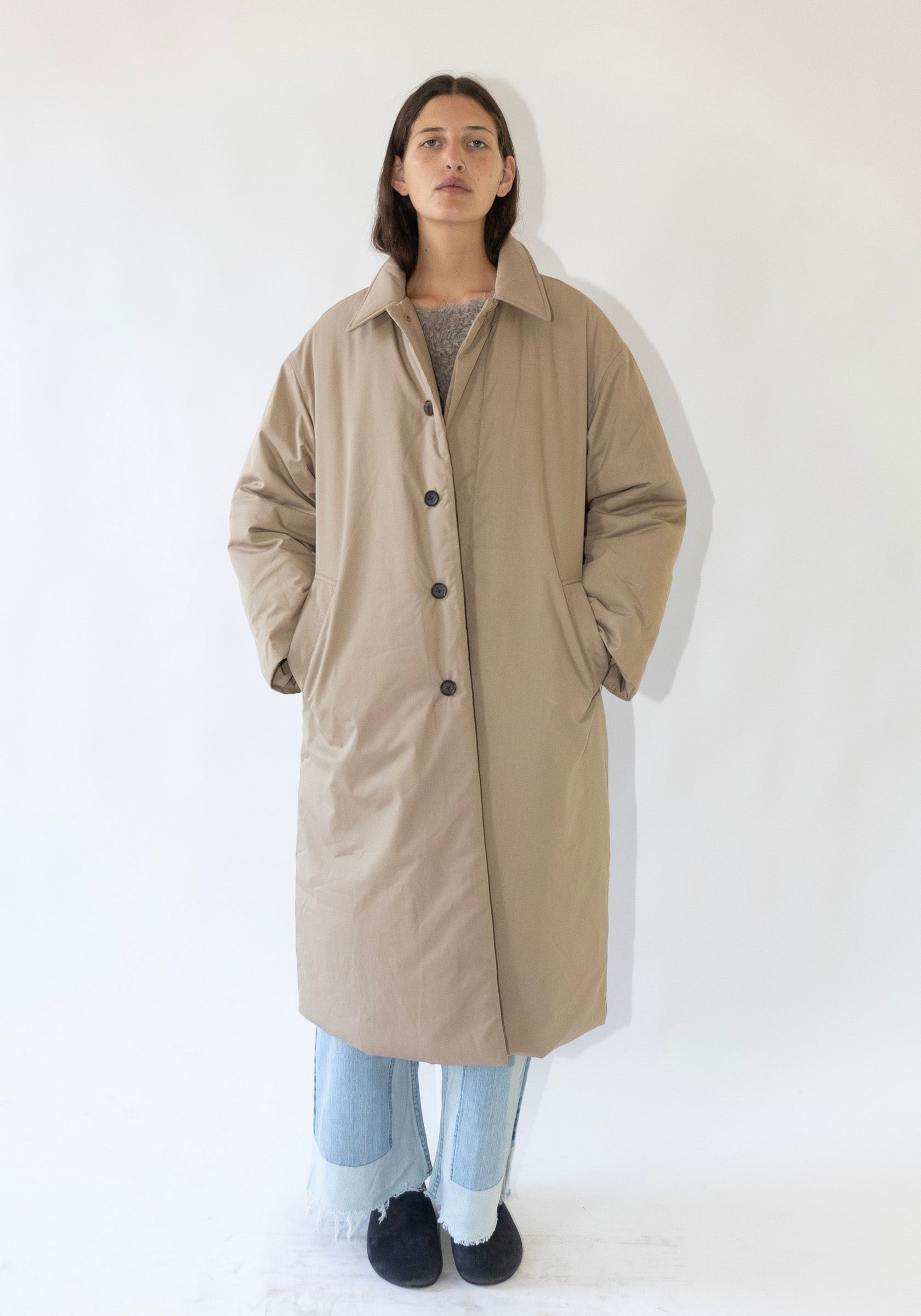 Padded Coat in Khaki