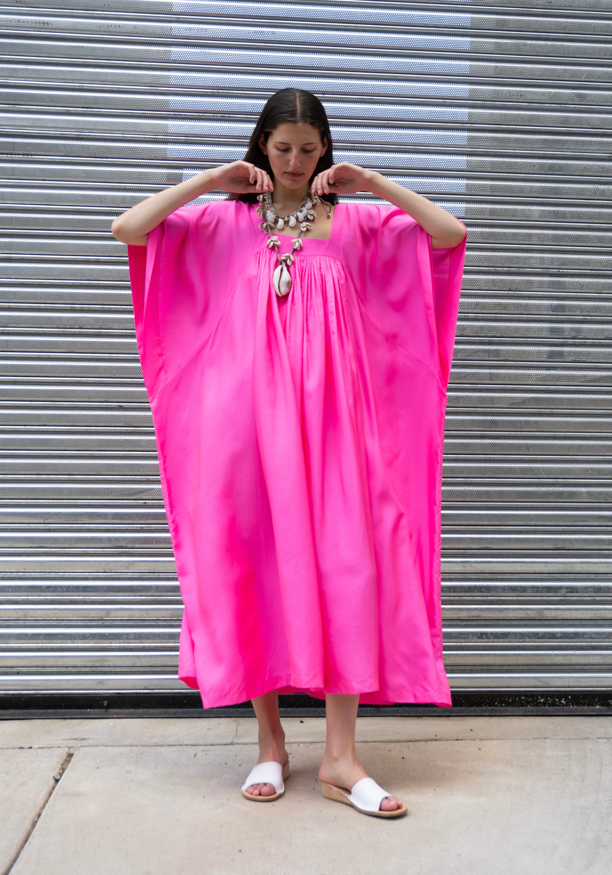 Anaak Hanoi Caftan Dress in Fuchsia