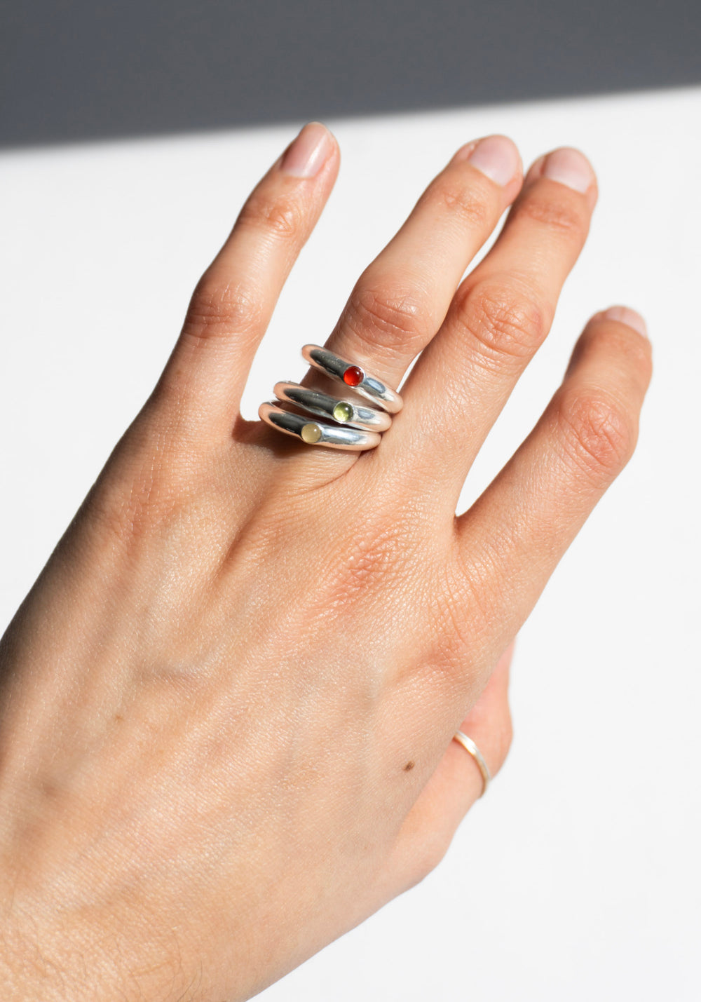 Sote Jewelry Tiny Signet Ring with Green Olivine

