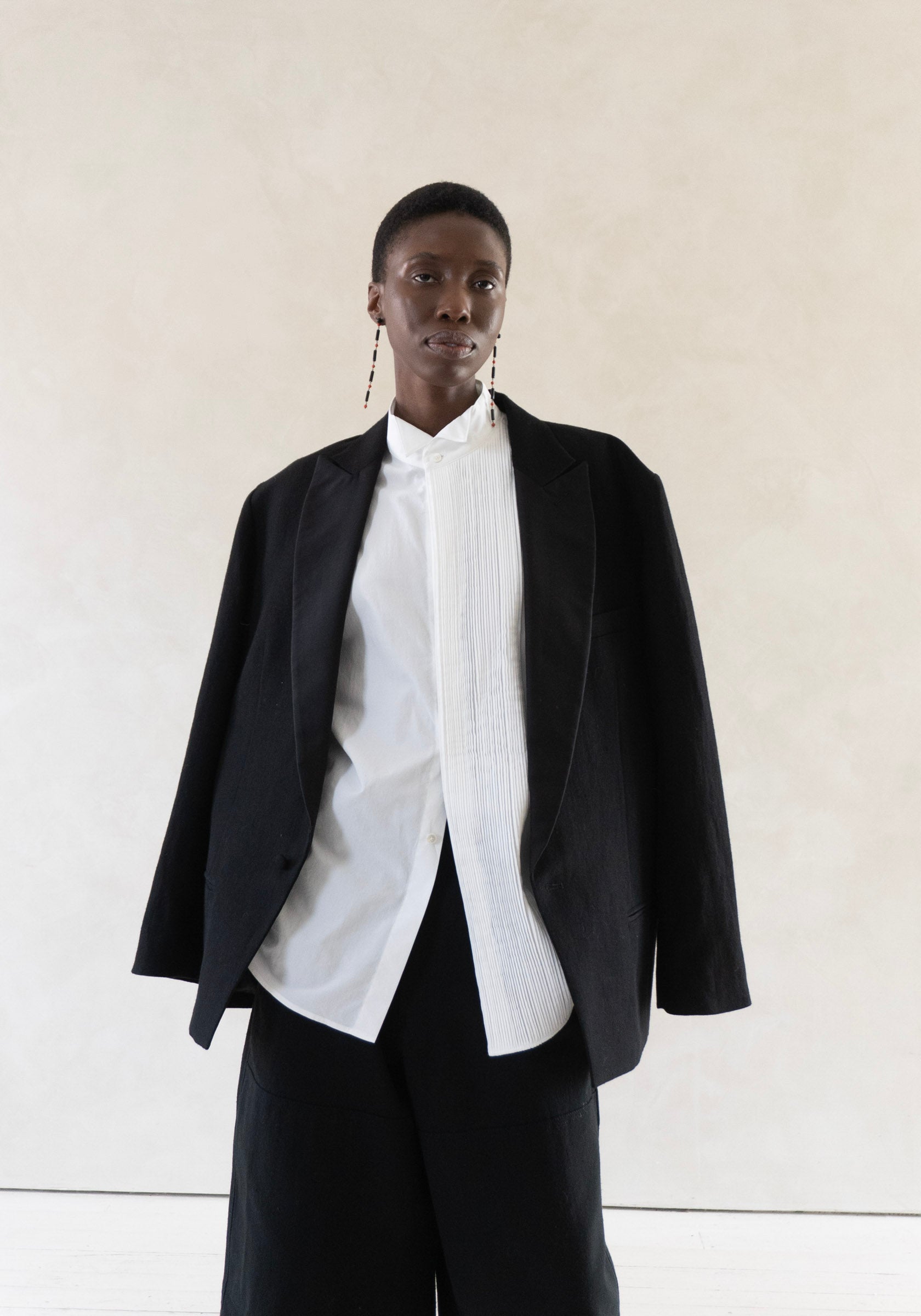 6397 Micro Pleat Formal Shirt in White