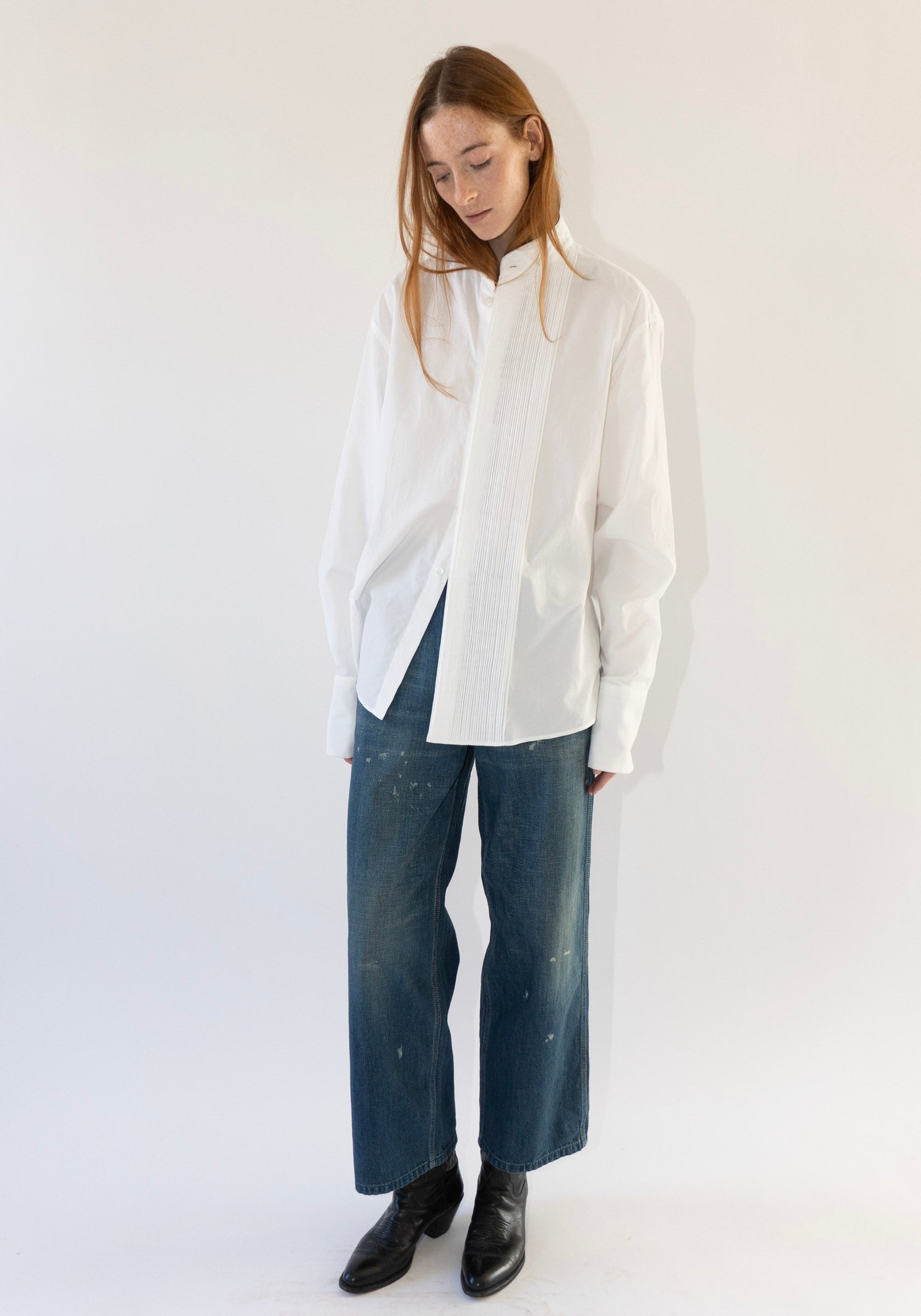 Micro Pleat Formal Shirt in White