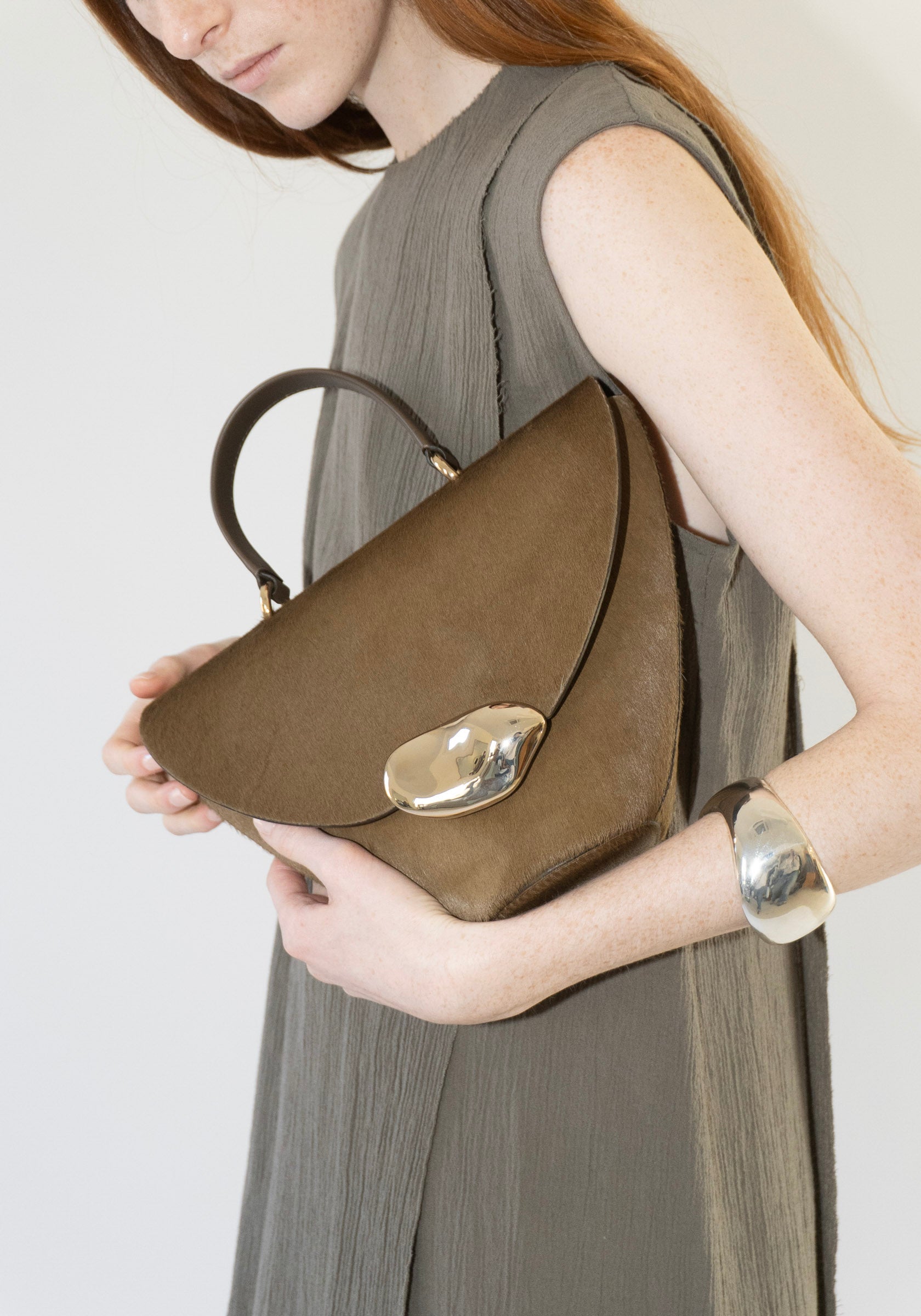 The Orb Bag in Dark Olive