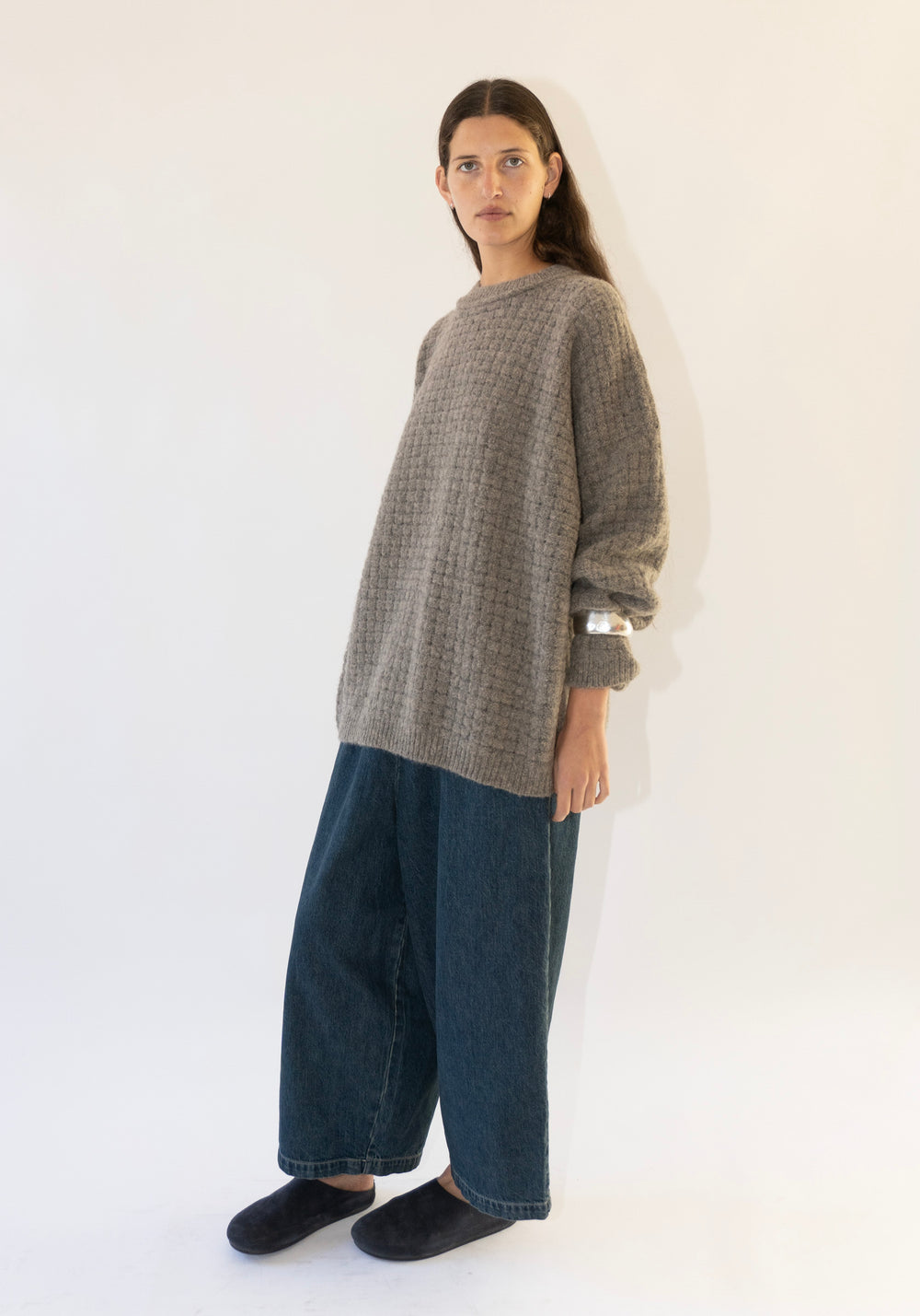 Interlace Crewneck Sweater in Rock