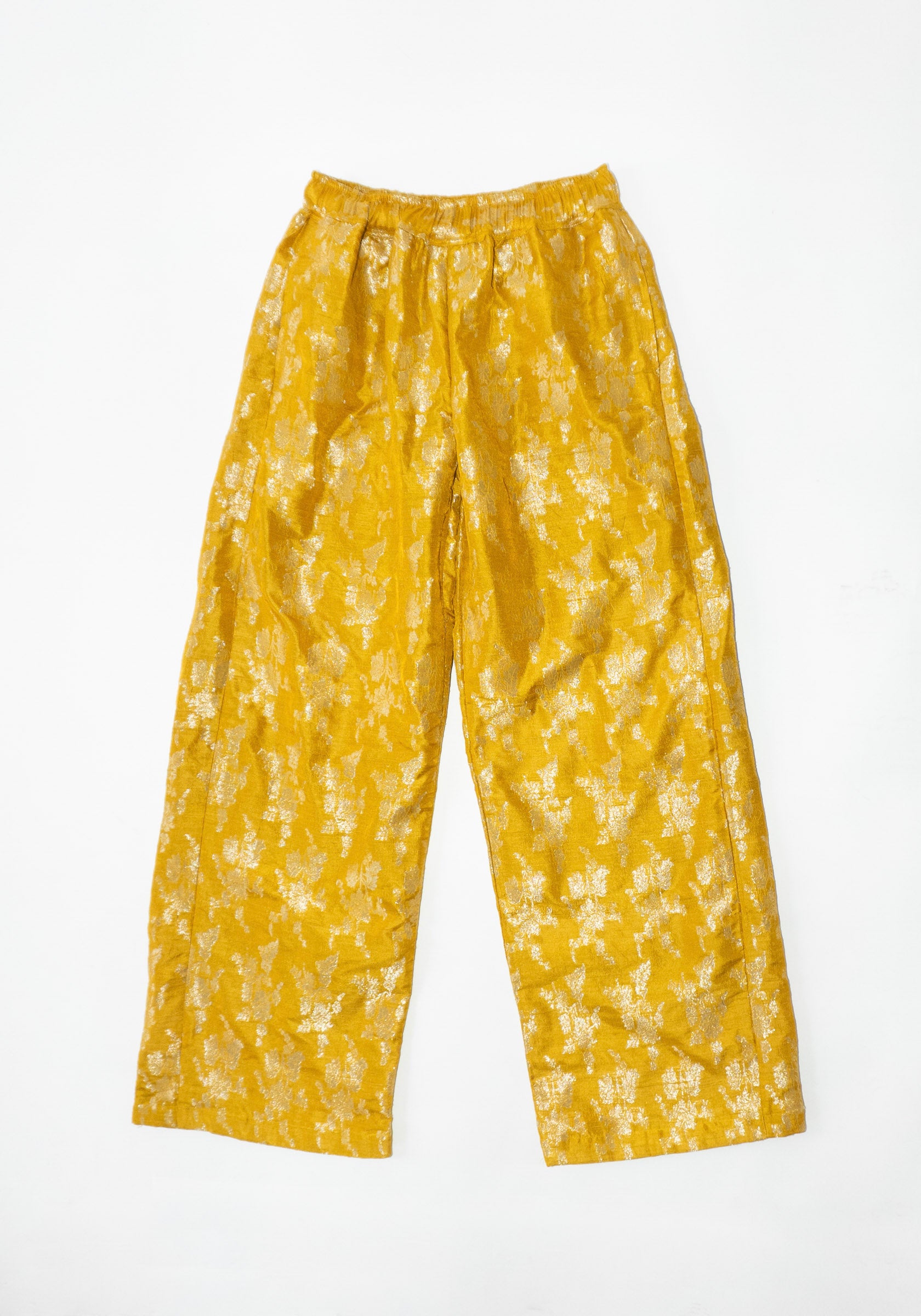 Silk Brocade Boxing Pant in Yellow