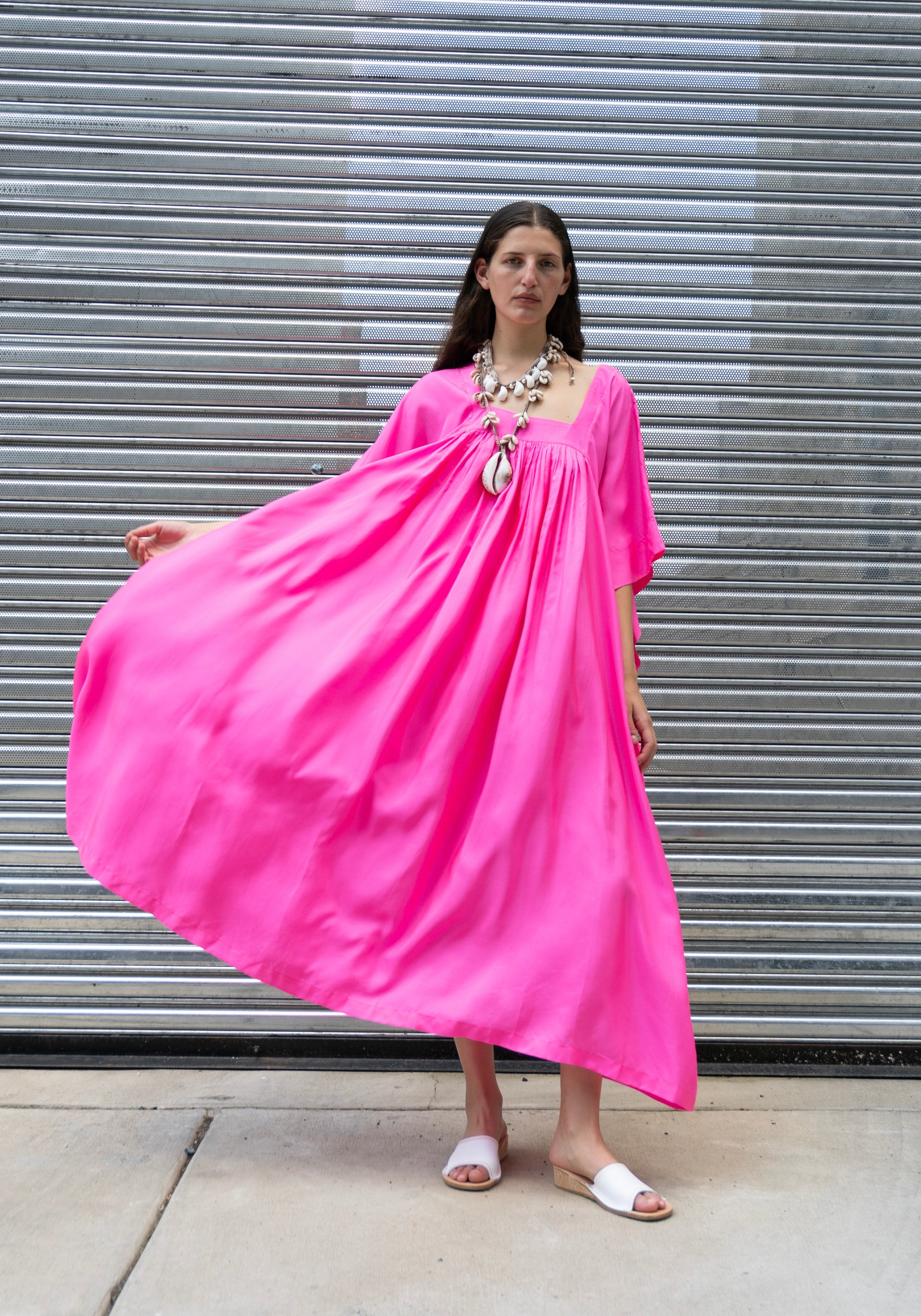 Anaak Hanoi Caftan Dress in Fuchsia