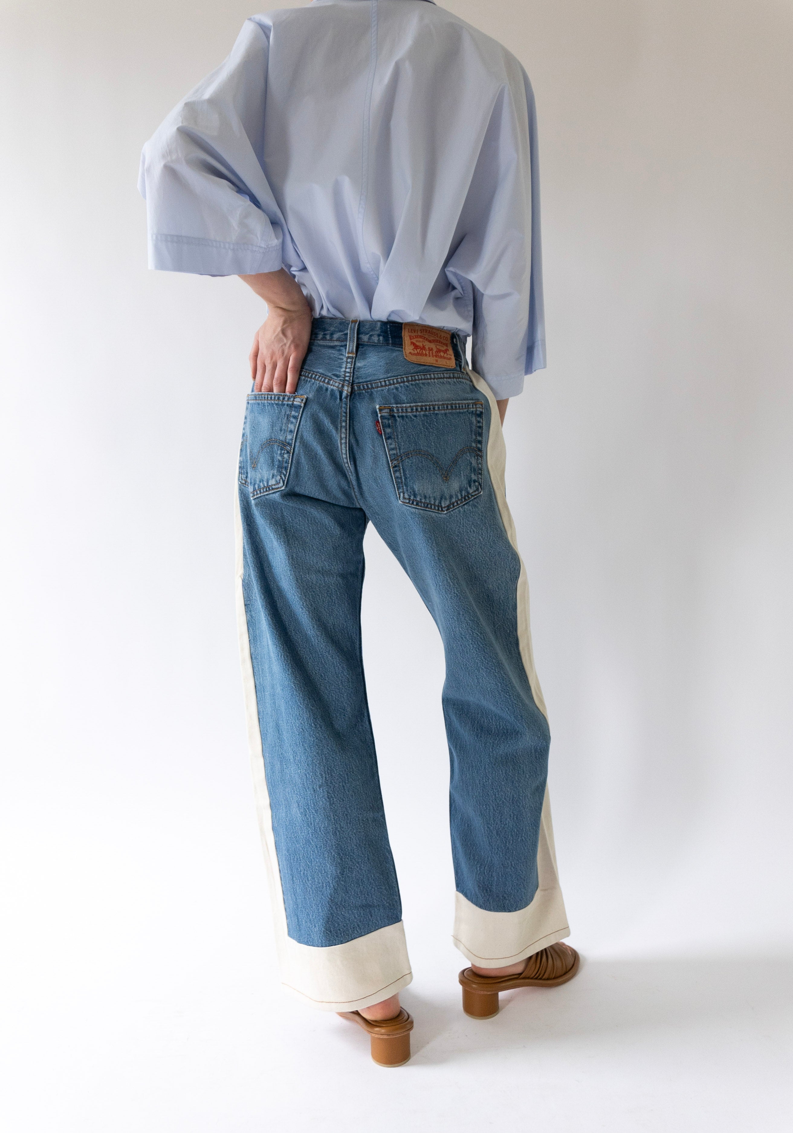 B Sides Vintage Reworked Slouch Jean in Indigo and Natural – VESTIGE