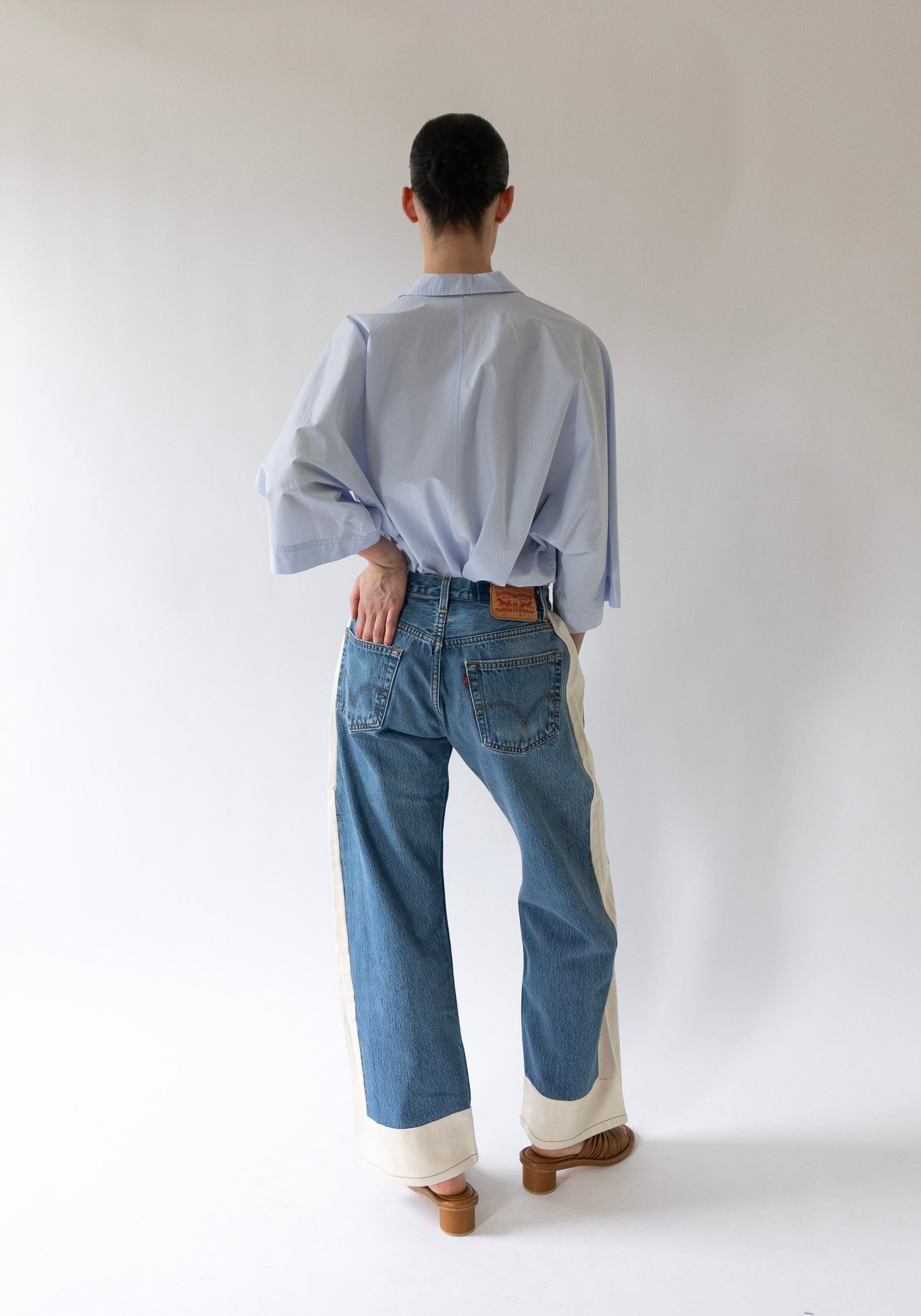 Vintage Reworked Slouch Jean in Indigo and Natural