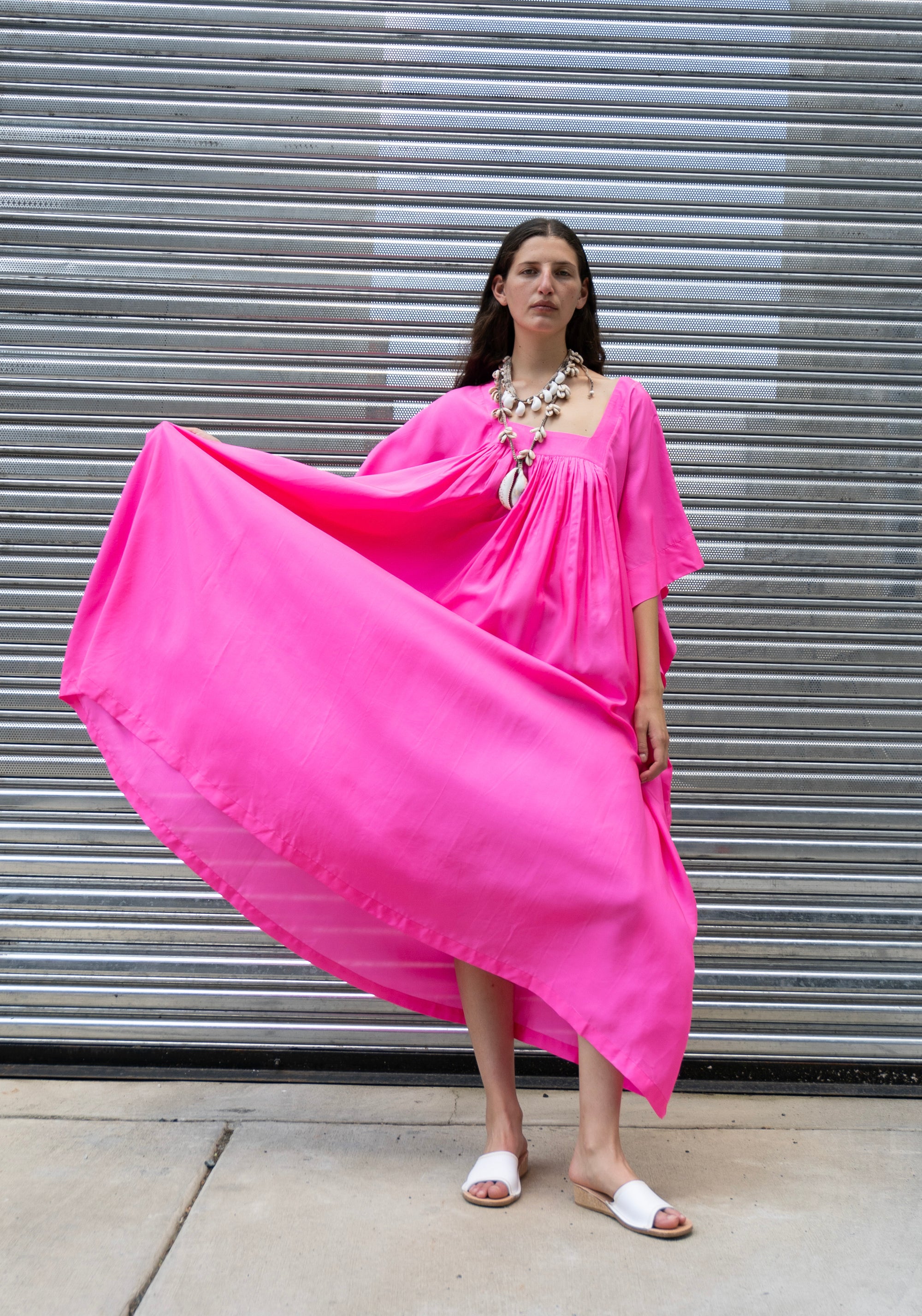 Anaak Hanoi Caftan Dress in Fuchsia