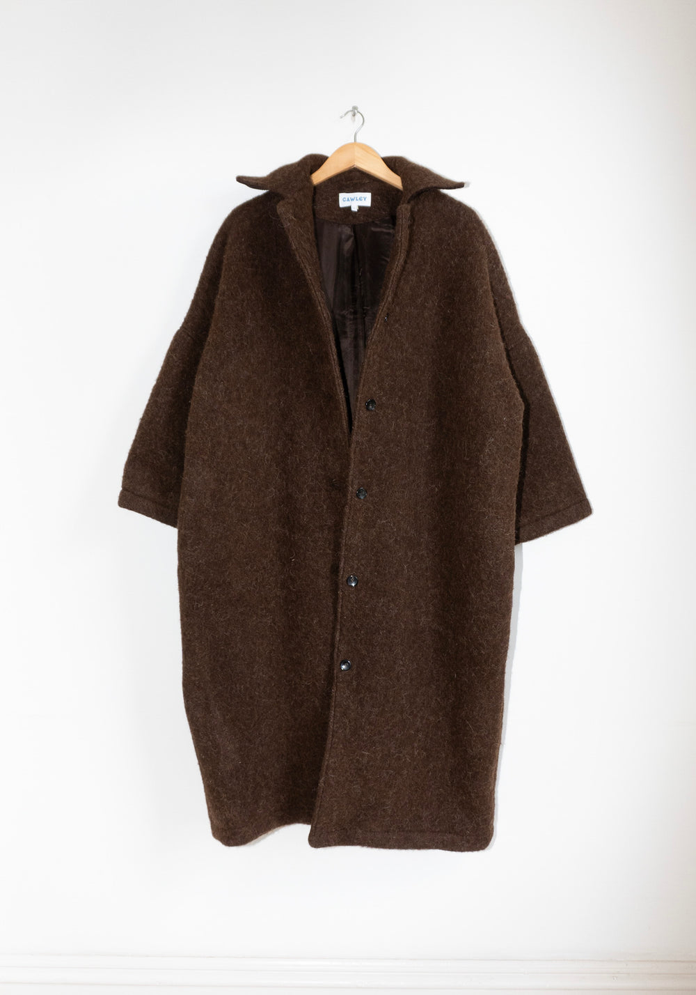 Cawley Portuguese Long Hair Wool Faro Coat in Chocolate