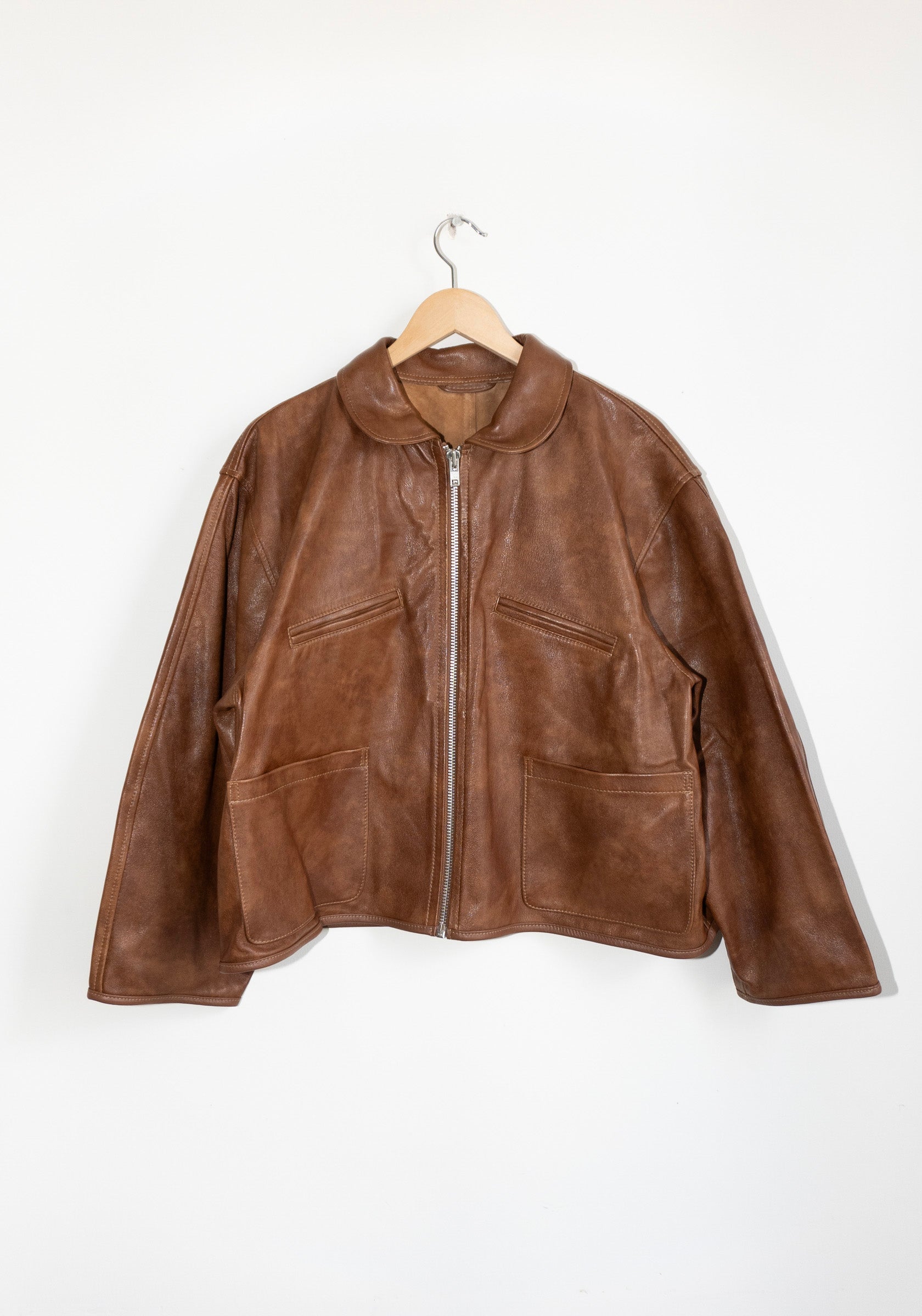 Cawley Leather Flying Jacket in Tan