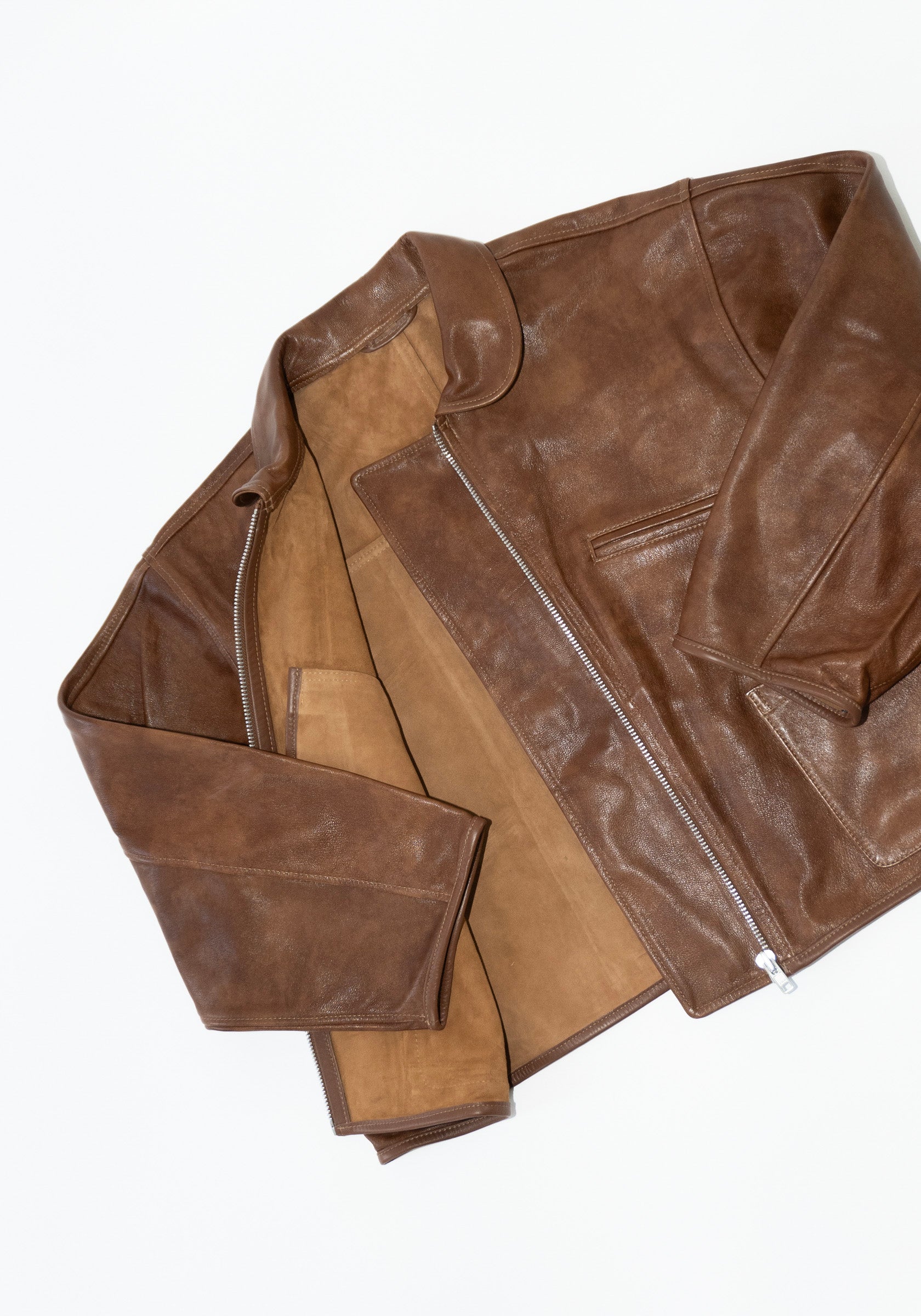 Cawley Leather Flying Jacket in Tan