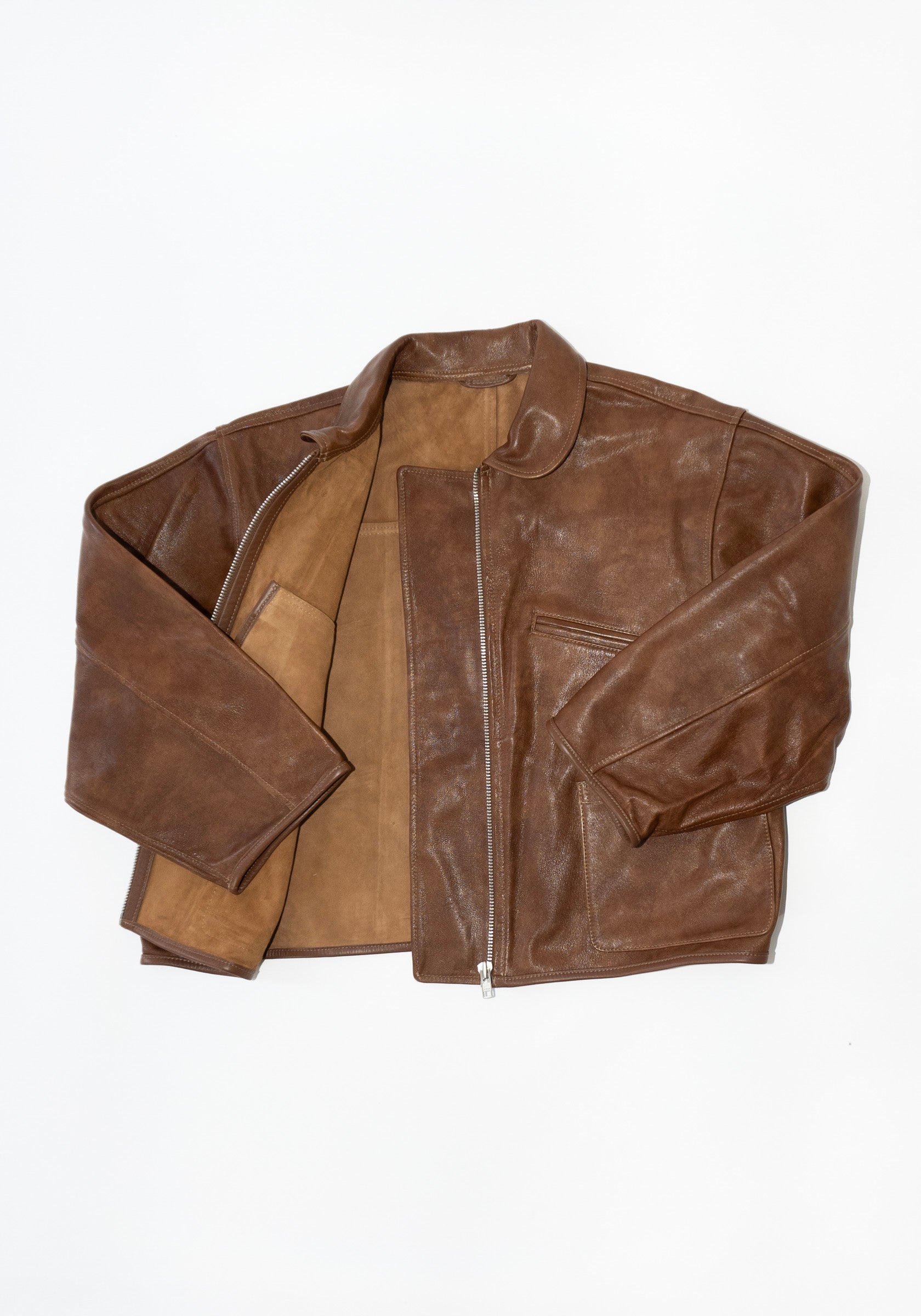 Cawley Leather Flying Jacket in Tan