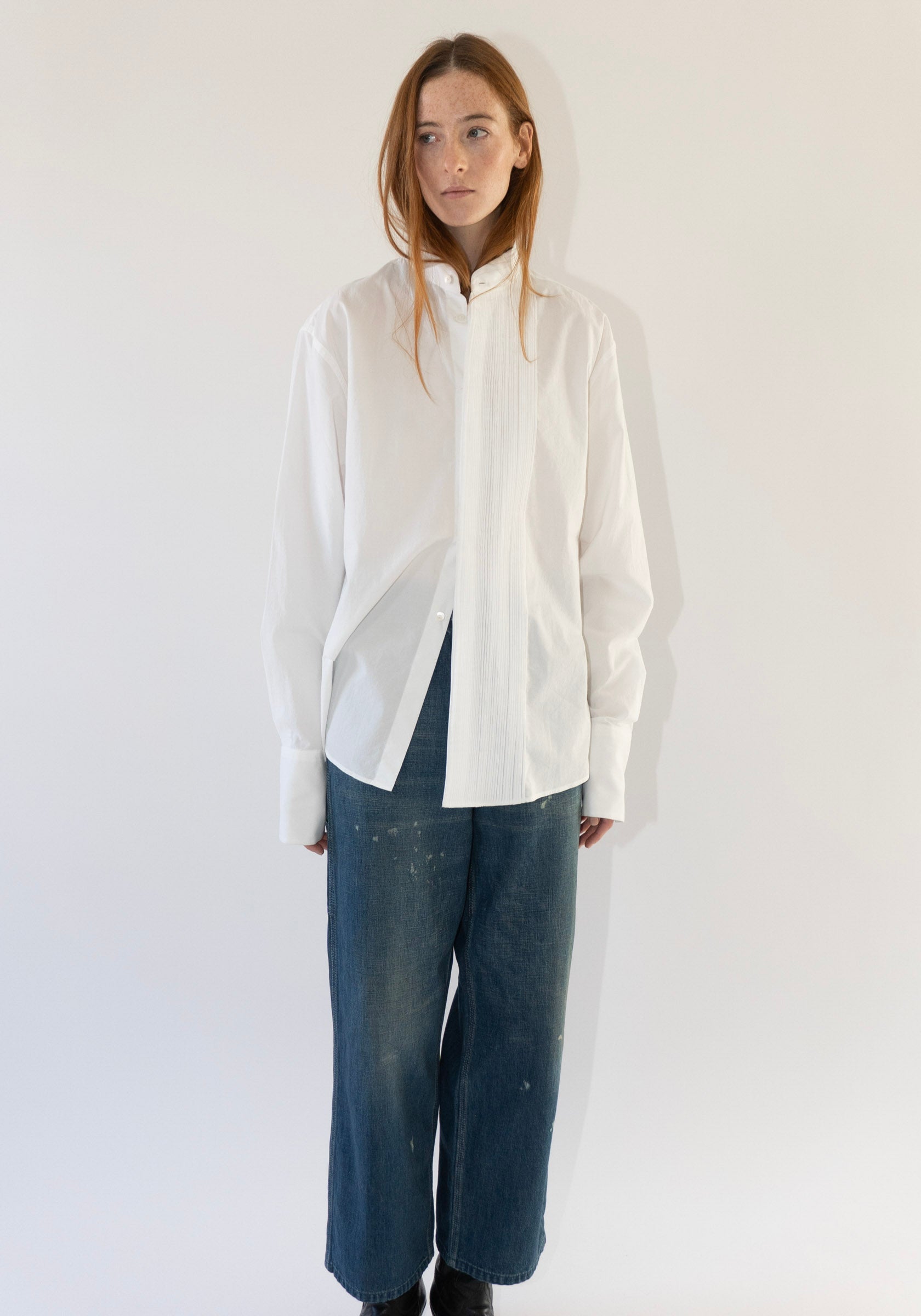 Micro Pleat Formal Shirt in White