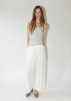 Cotton Drawstring Pant in Natural White