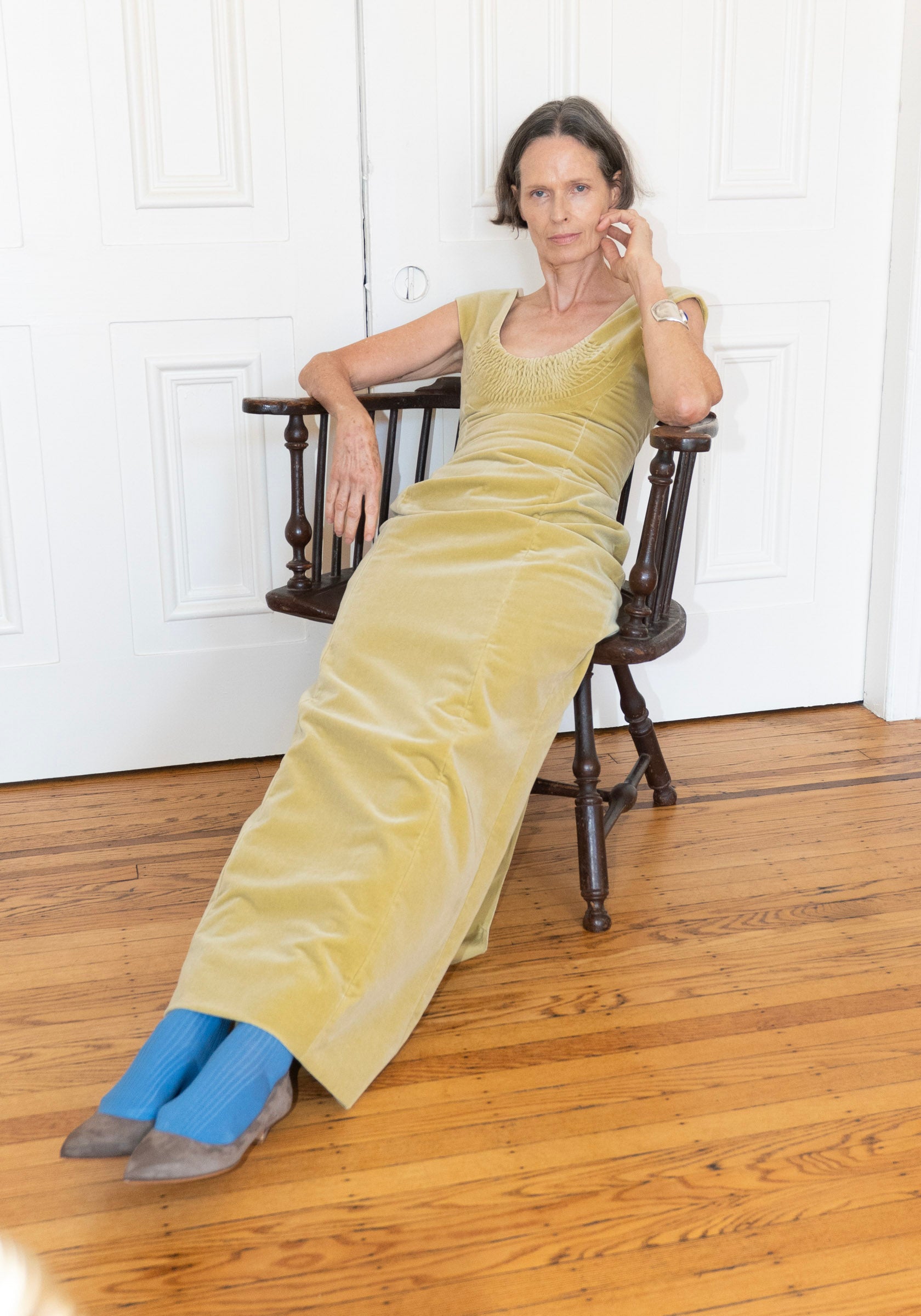 Colleen Allen Low U Dress in Celery