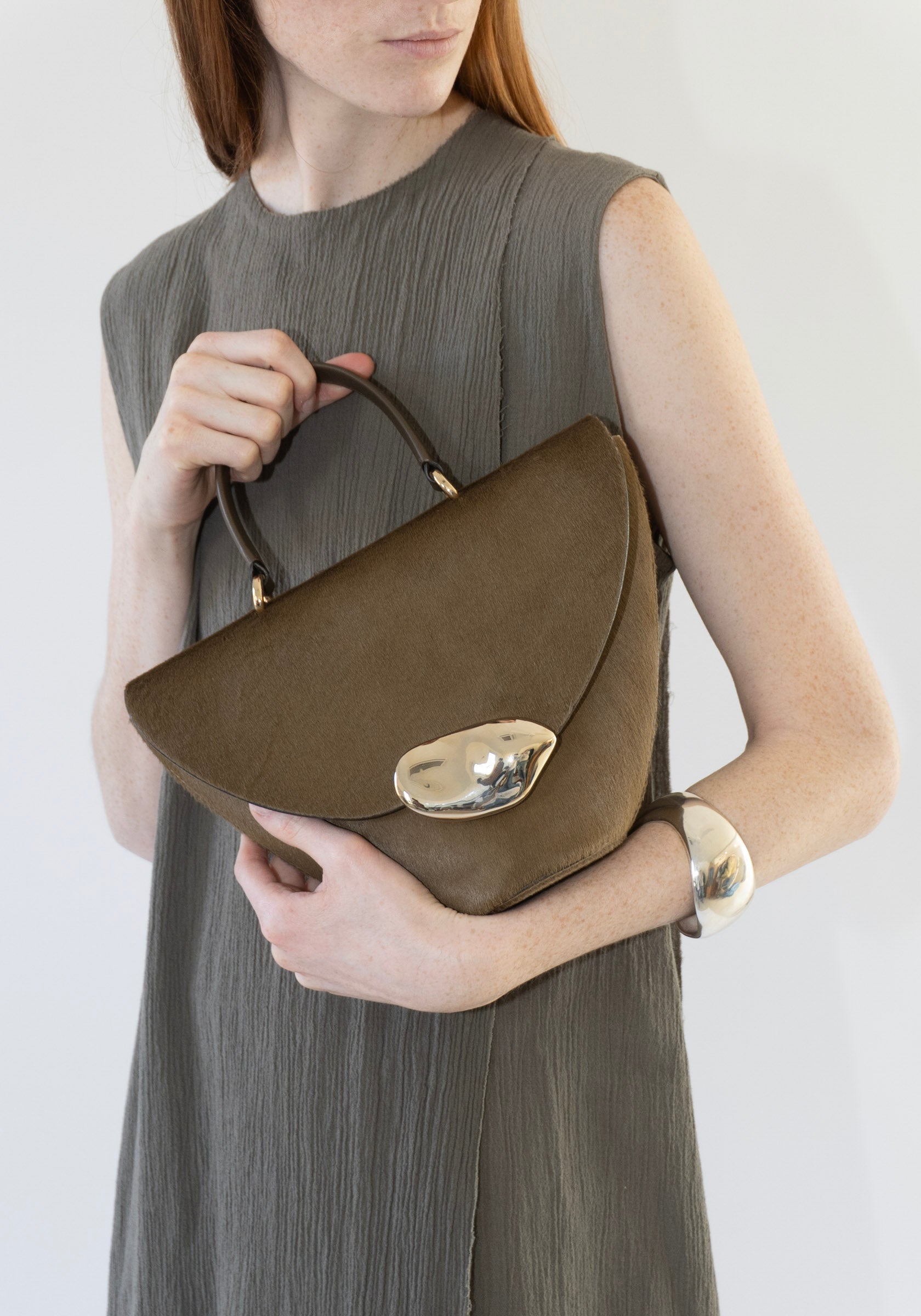 The Orb Bag in Dark Olive