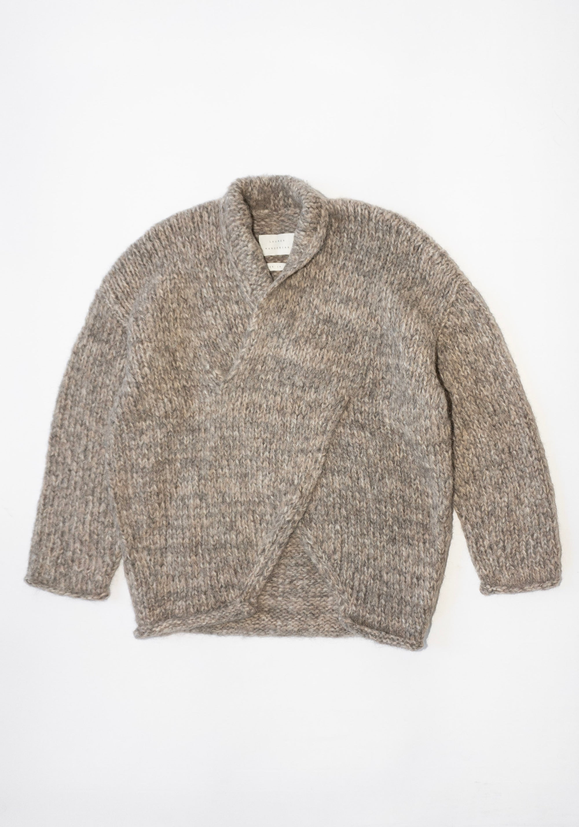 Lauren Manoogian Handknit Big Cable Pullover in Marl