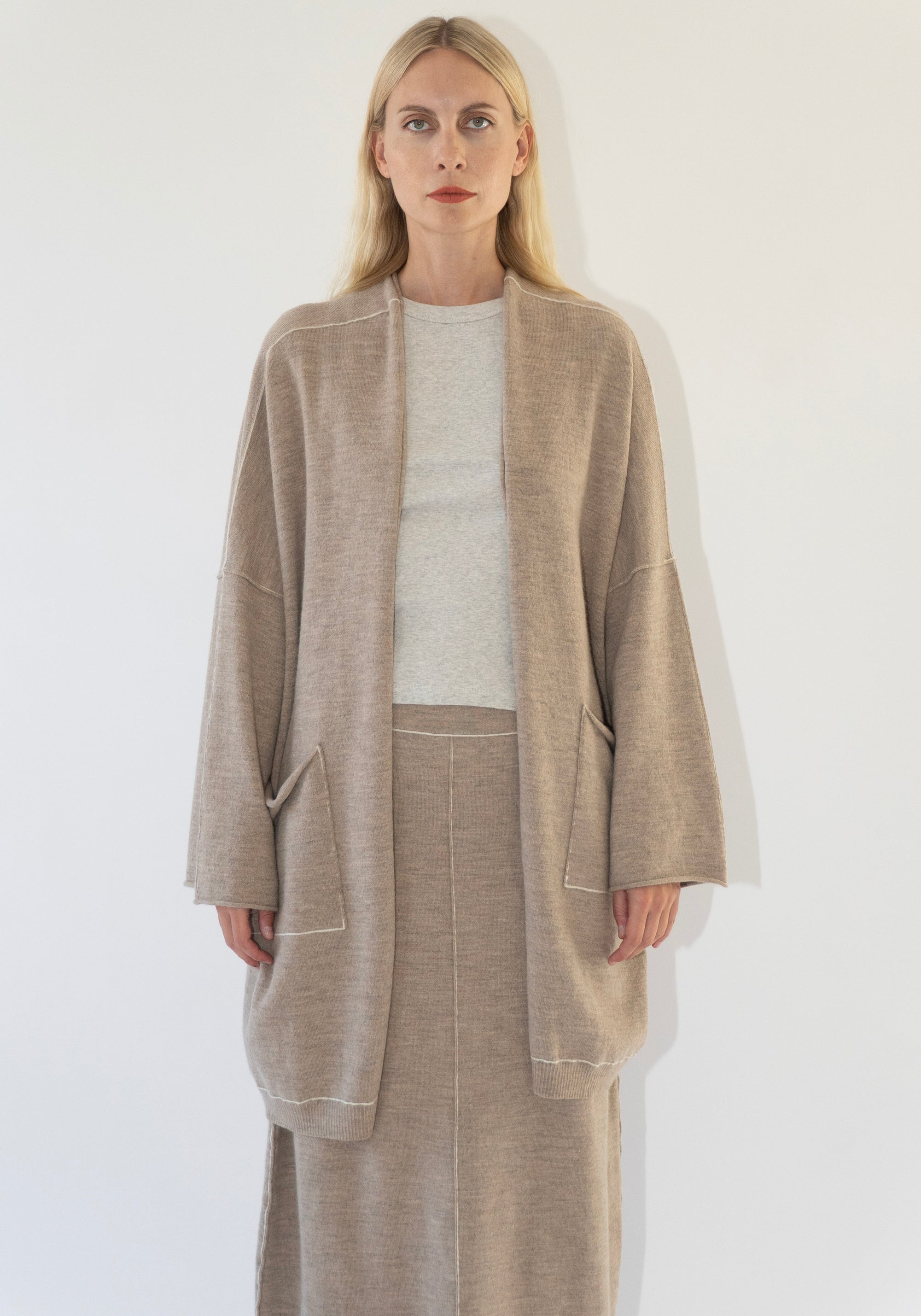 Lauren Manoogian Stitch Wide Cardigan in Oak
