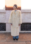 Siba Long Shearling Coat in Butter