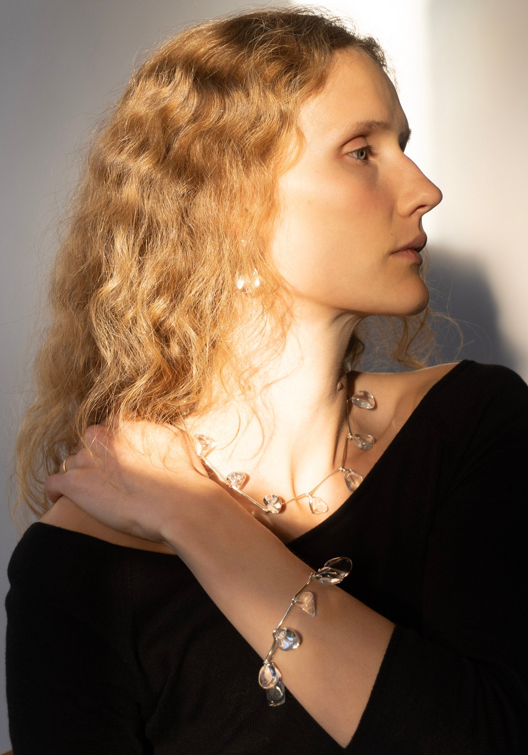 Pebbles Bracelet No.2 in Sterling + Rock Crystal