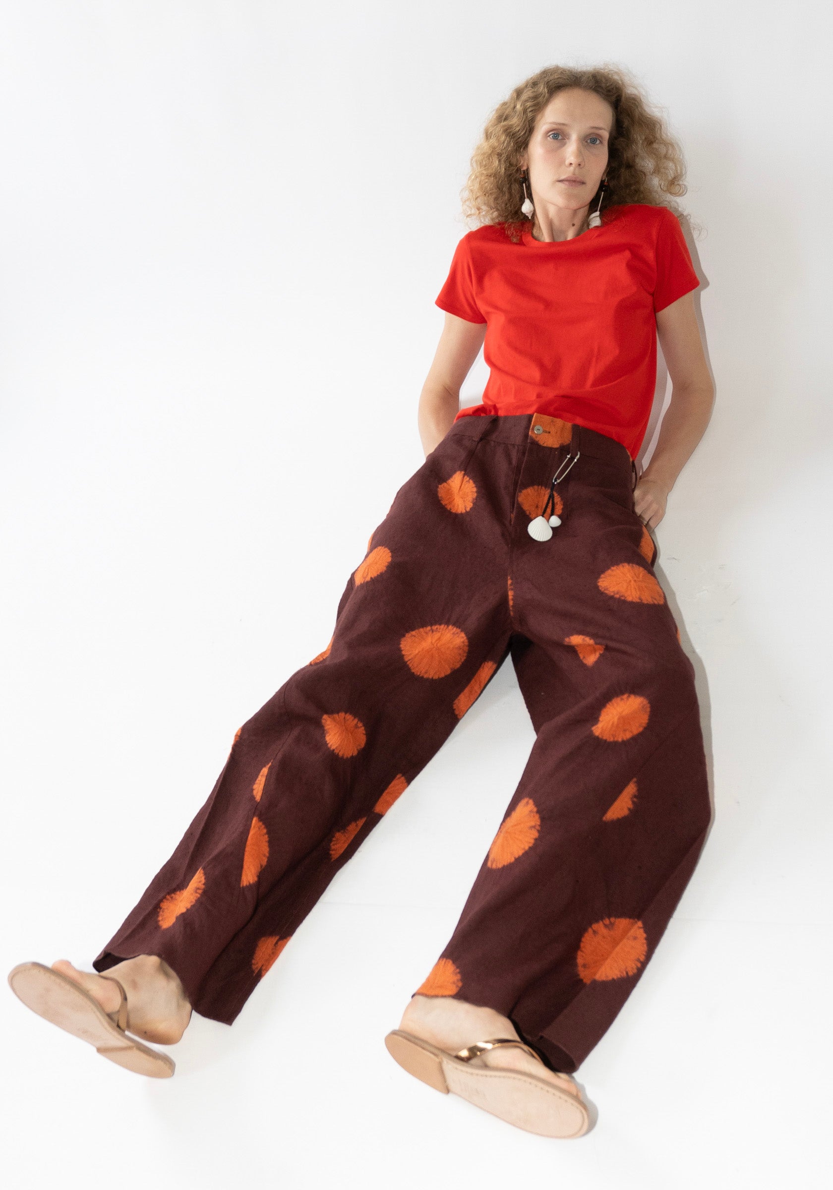 Tigra Tigra Shibori Fan Pants in Maroon and Orange – VESTIGE