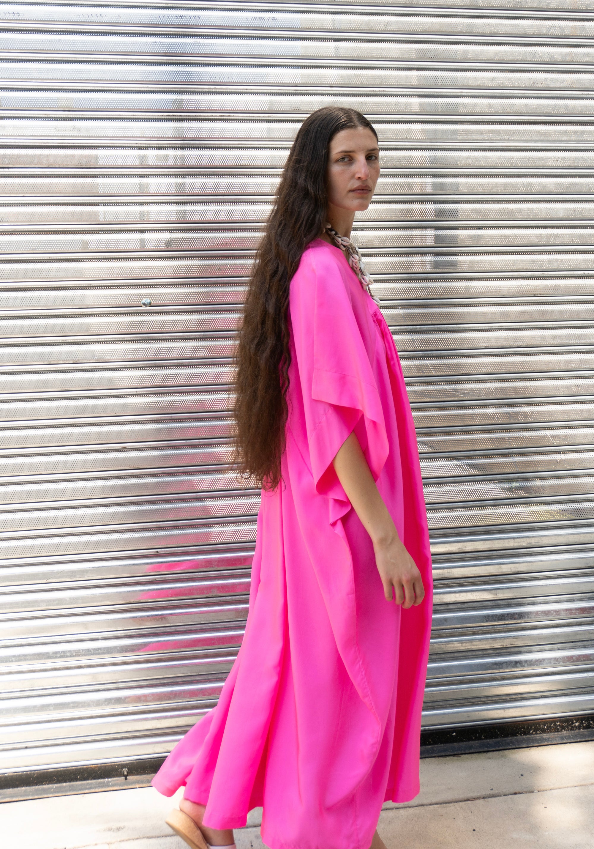 Anaak Hanoi Caftan Dress in Fuchsia