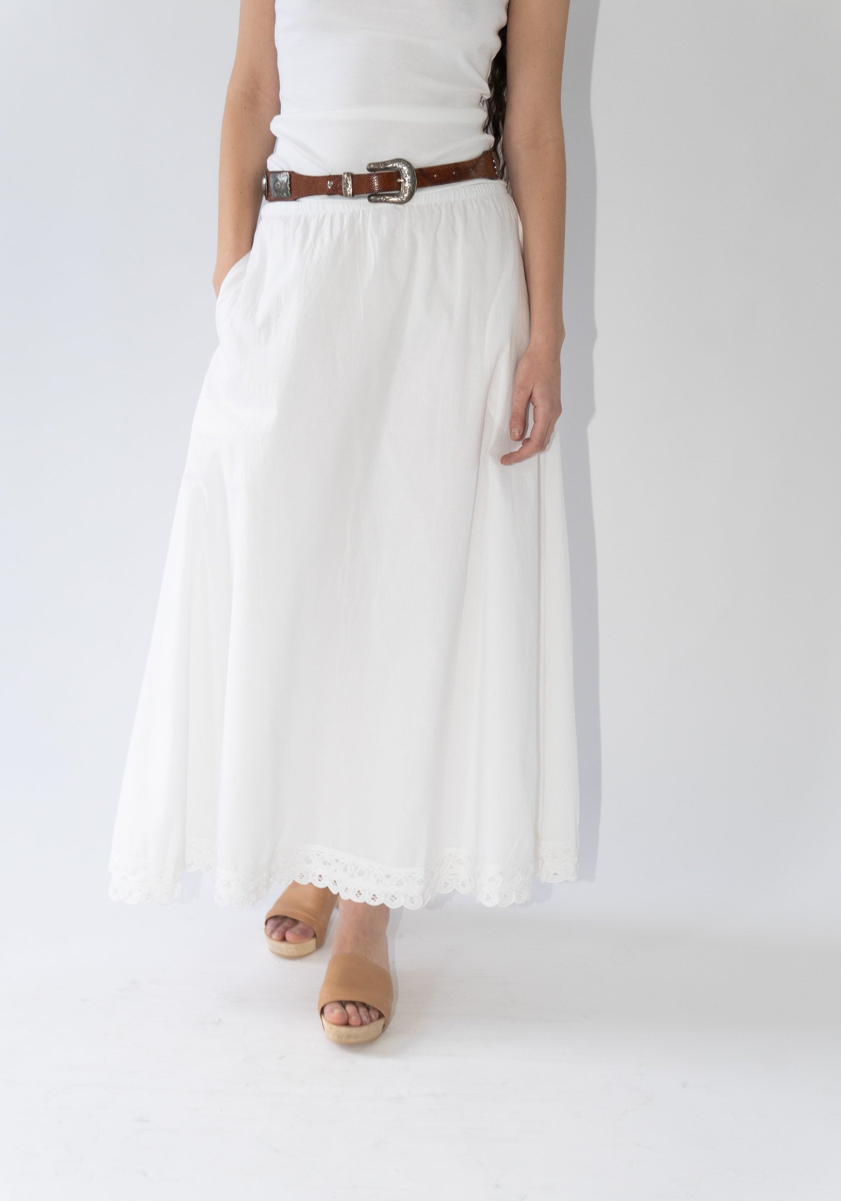 Pheobes Eyelet Skirt in Soft White