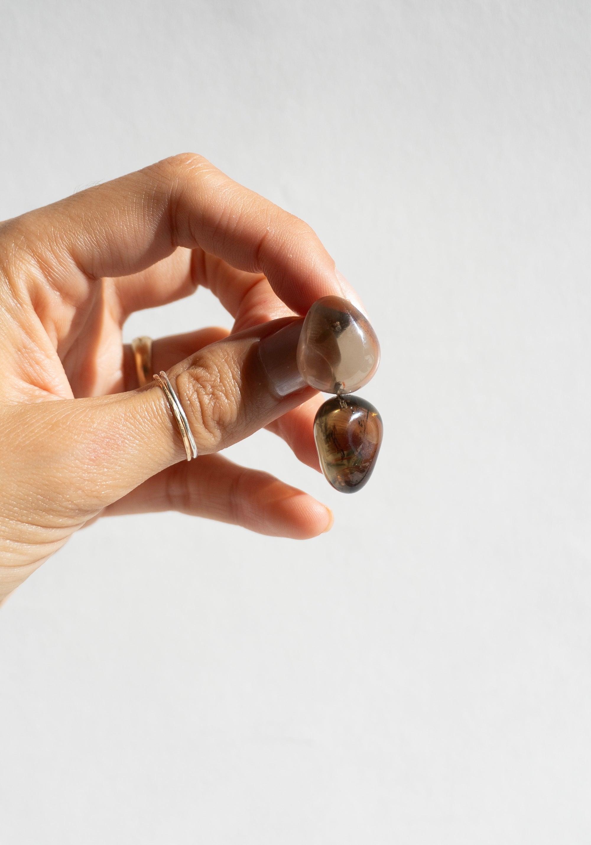 Pebbles Earrings No.2 in Smoky Quartz