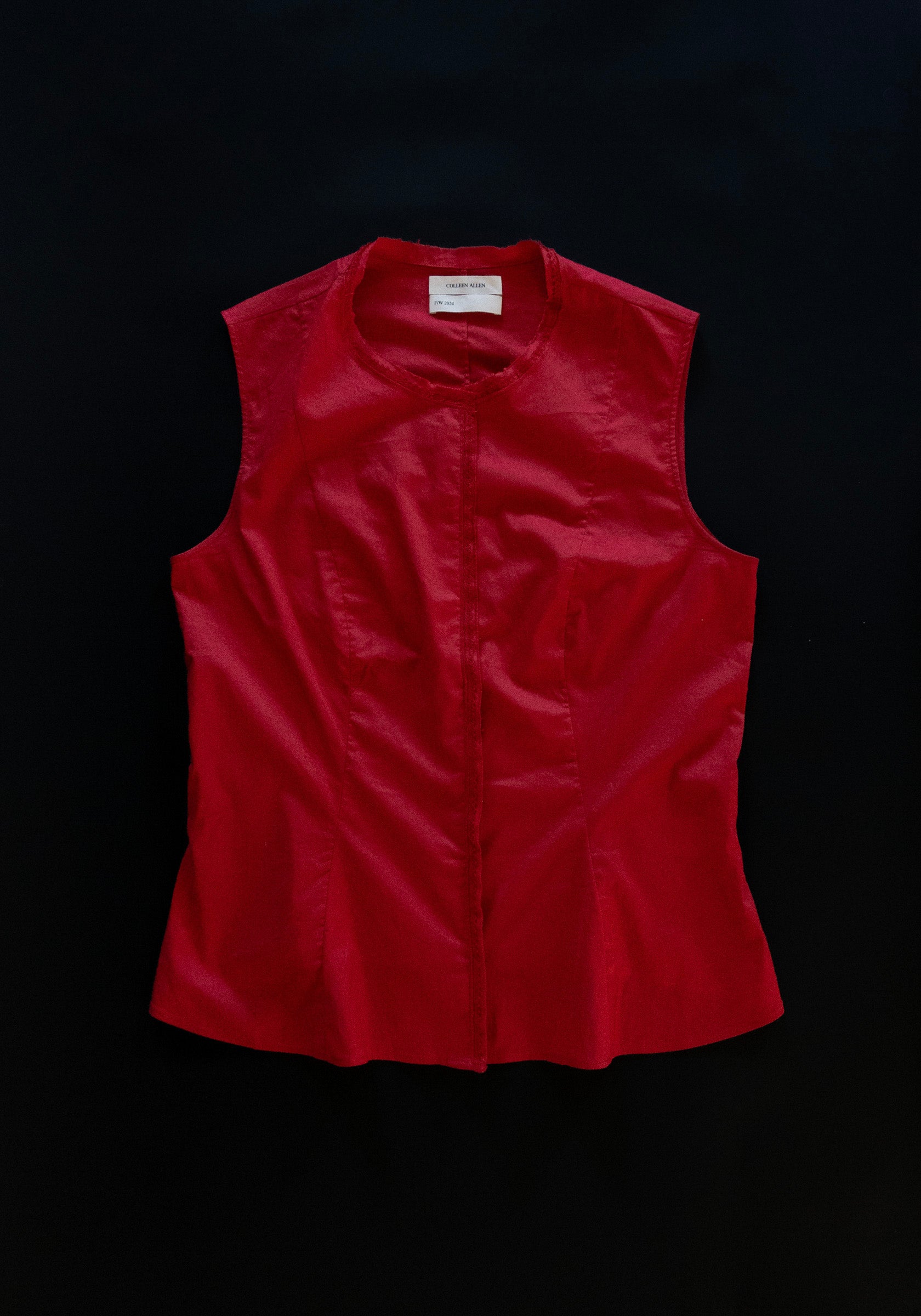 Sleeveless Victorian Top in Red