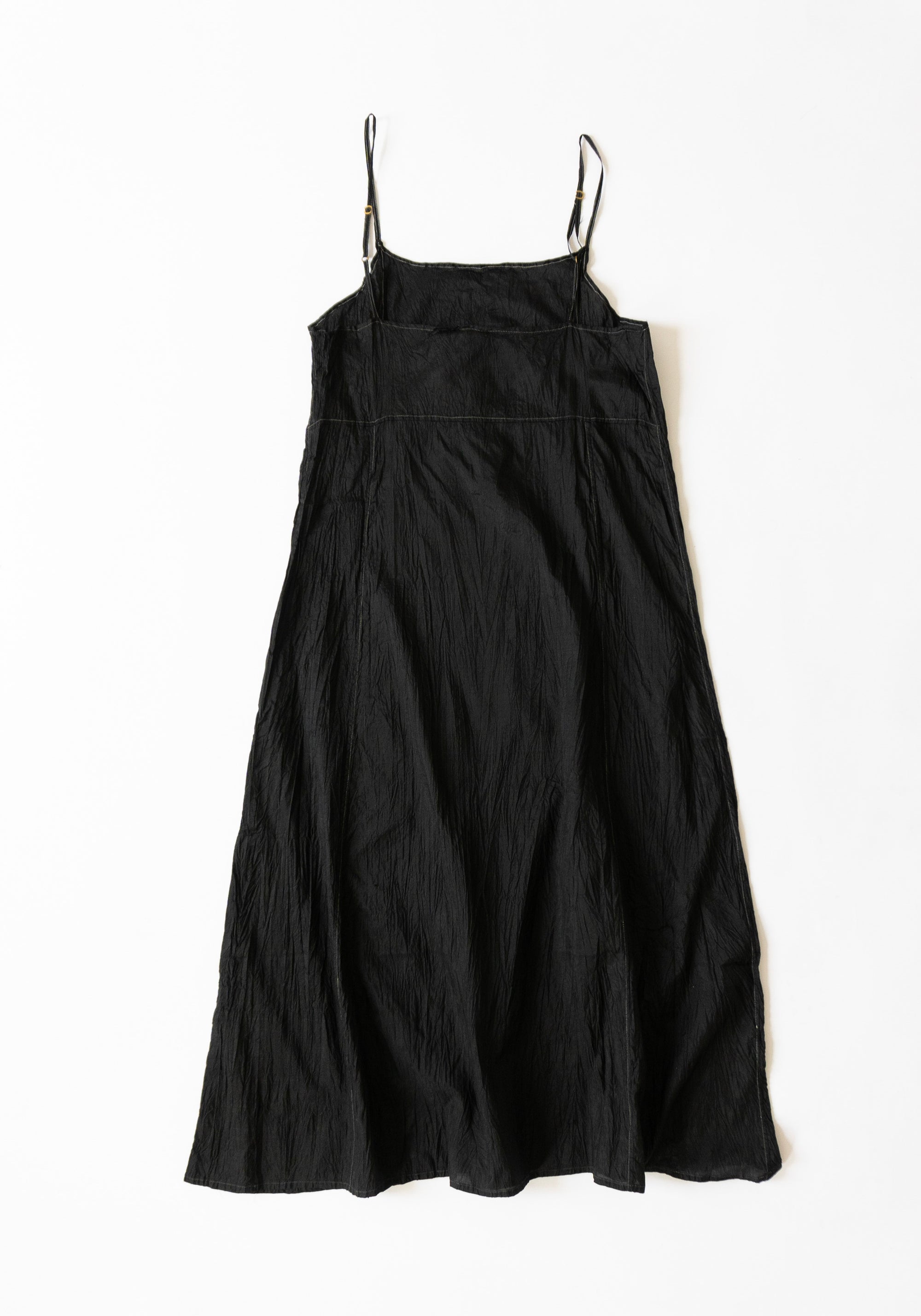 Injiri Silk Slip Dress in Dark Black