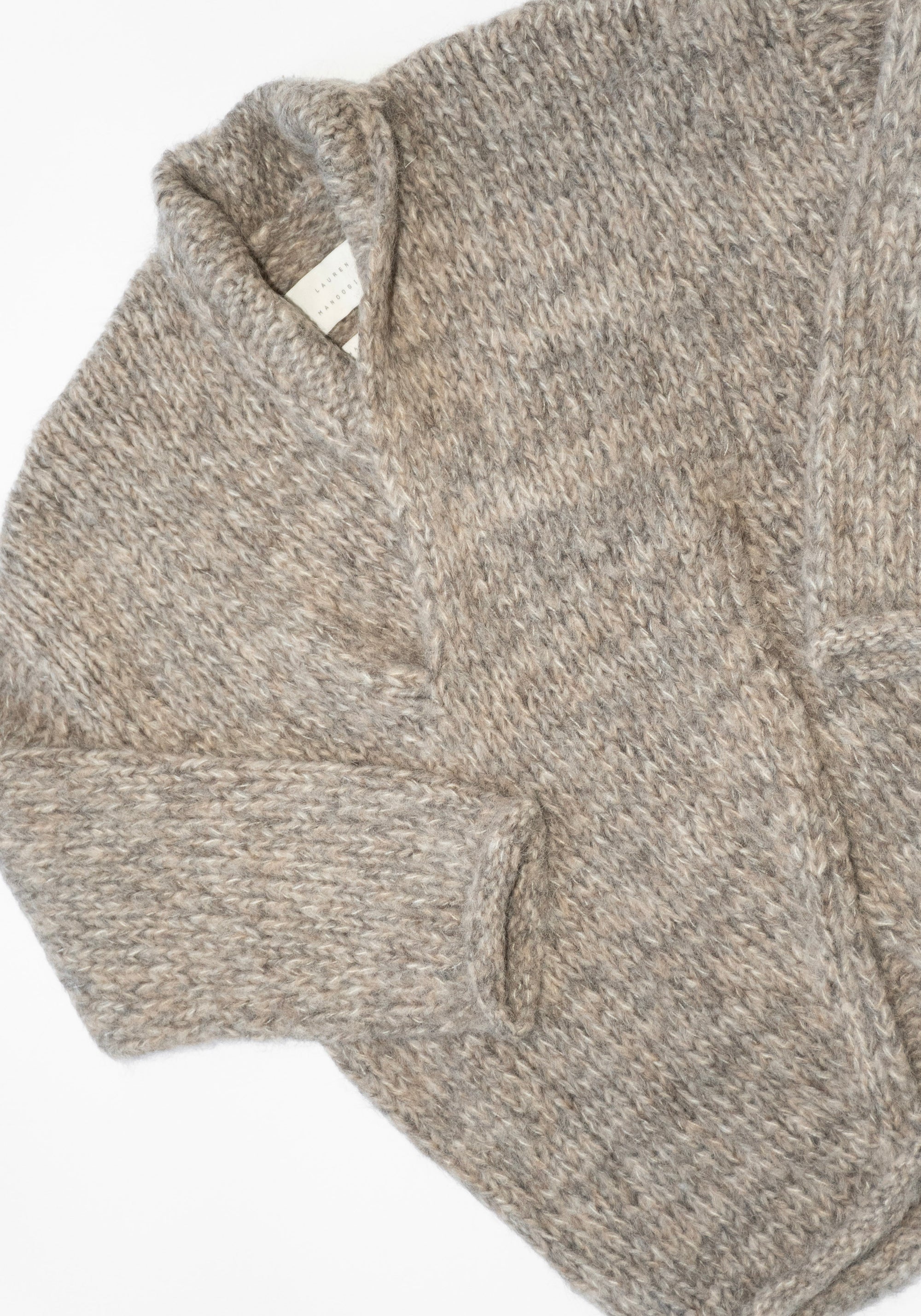 Lauren Manoogian Handknit Big Cable Pullover in Marl