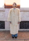 Siba Long Shearling Coat in Butter