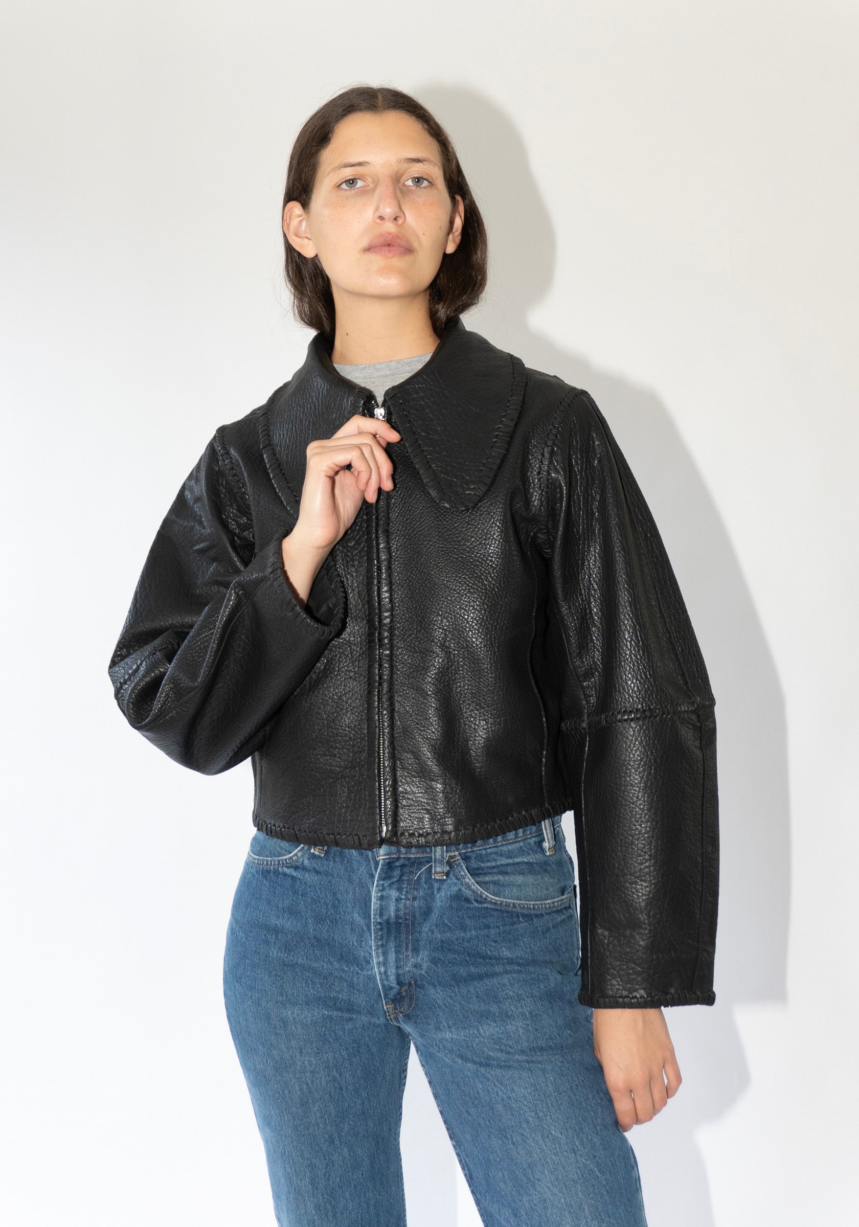 By Malene Birger Rowani Leather Coat in Black