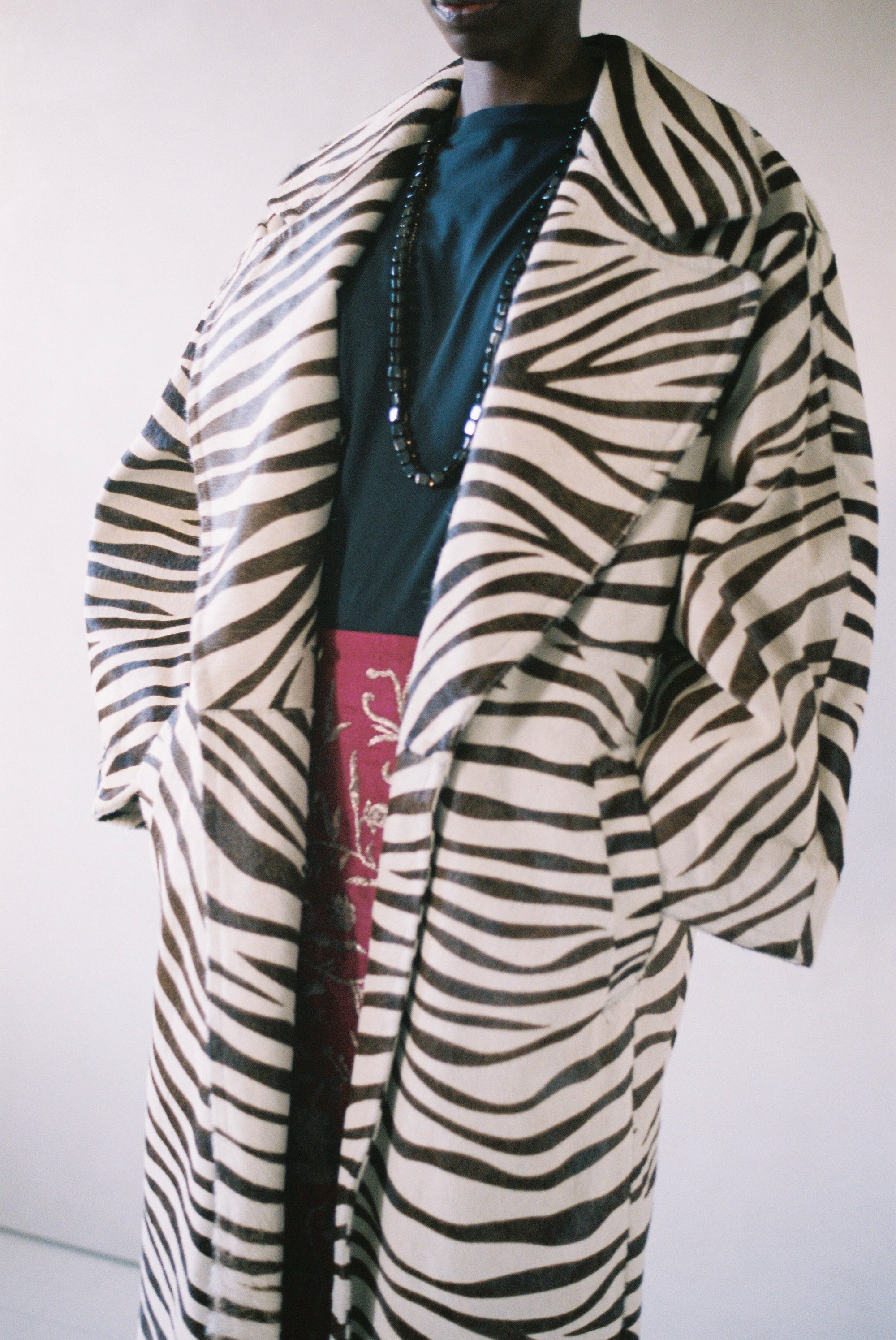 Vintage Zebra Print Ponyhair Trench