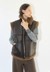 Shearling Vest in Brown