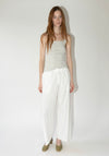 Cotton Drawstring Pant in Natural White