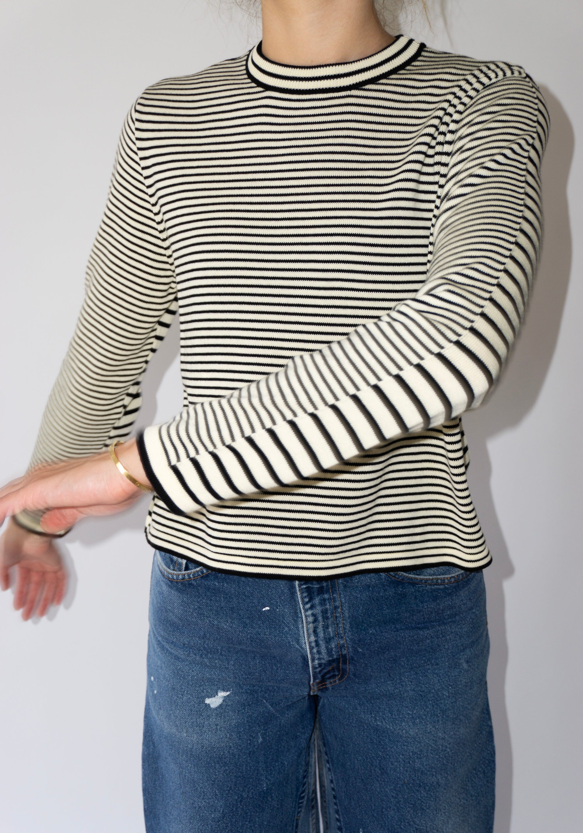 Cotton Striped Long Sleeve Tee