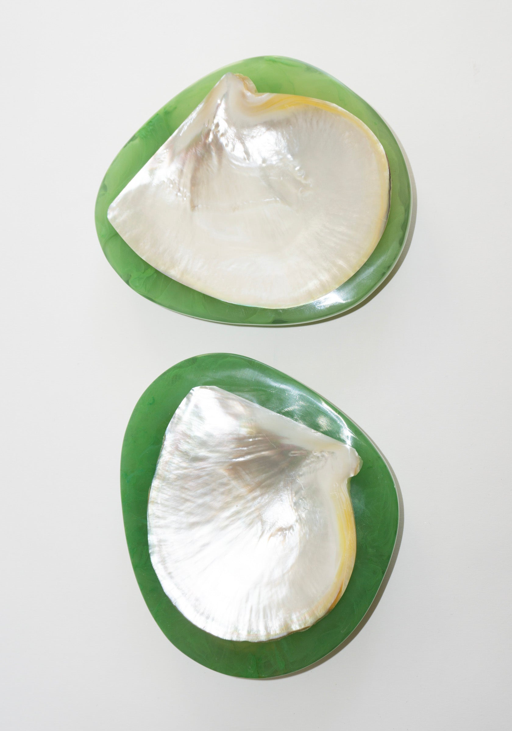 Round Shell Caviar Dish in Green