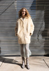 Ruben Mid Length Shearling Coat in Butter
