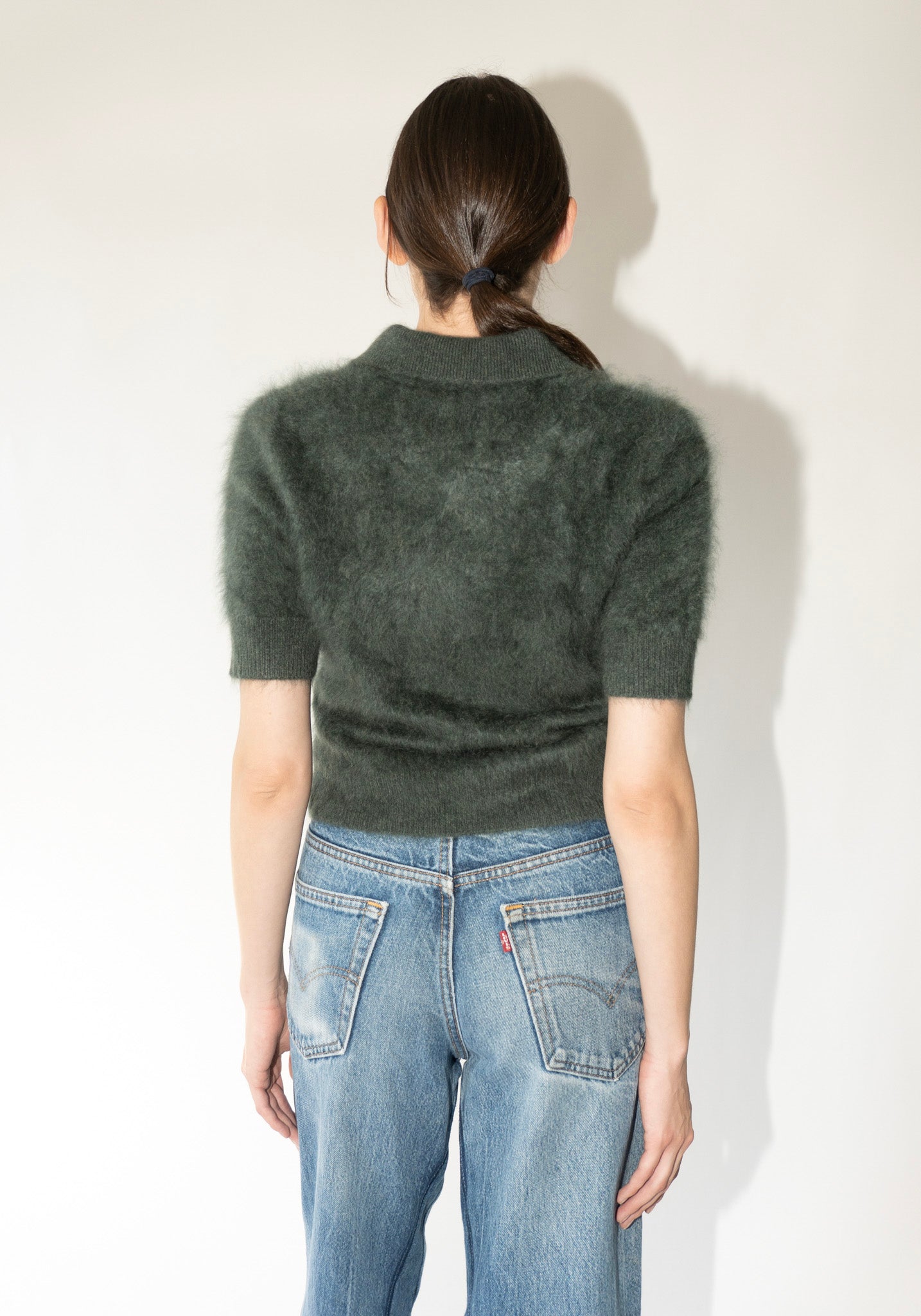 Lisa Yang Carolyn Sweater in Olive Brushed