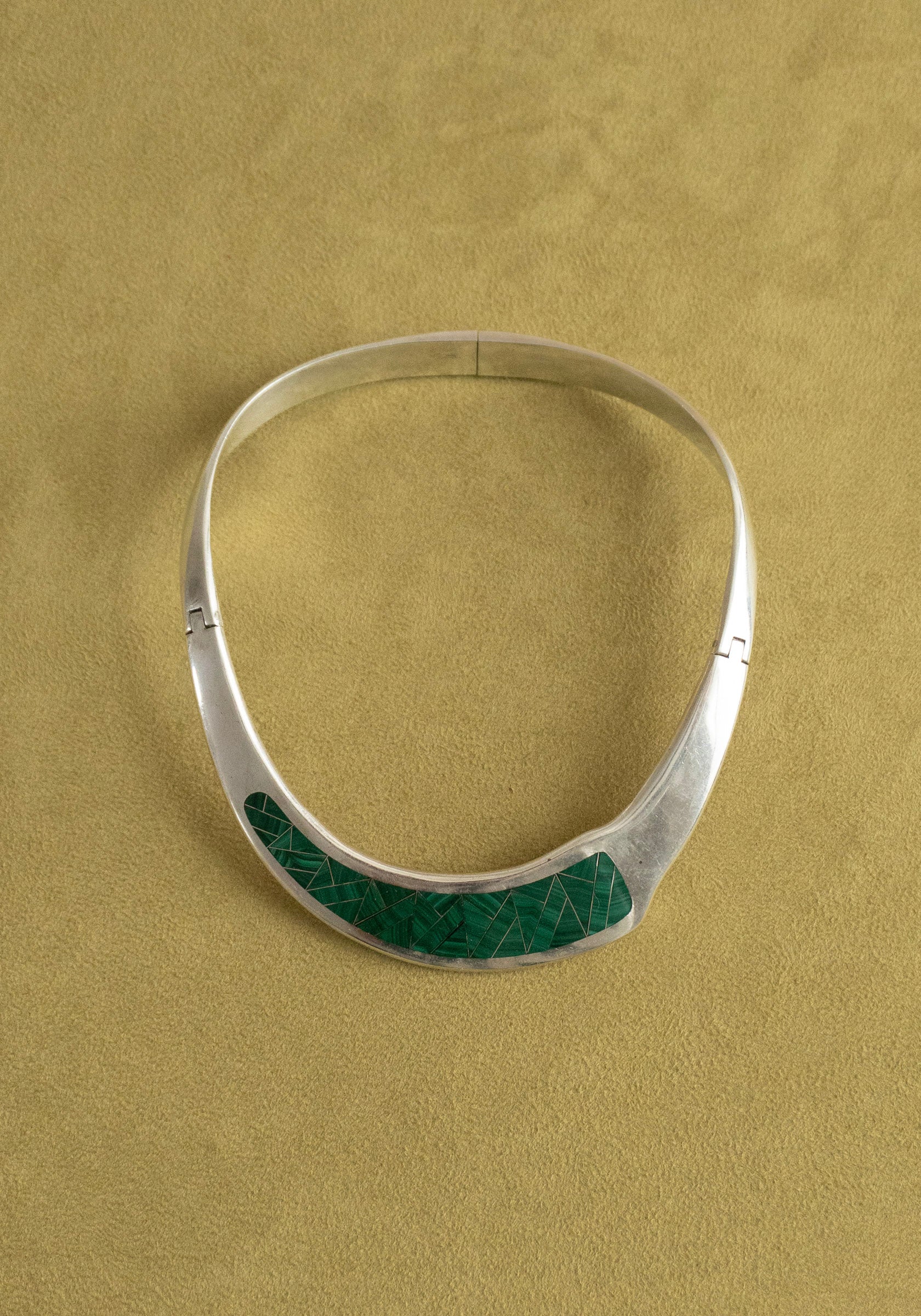 Vintage Sterling Silver and Malachite Collar