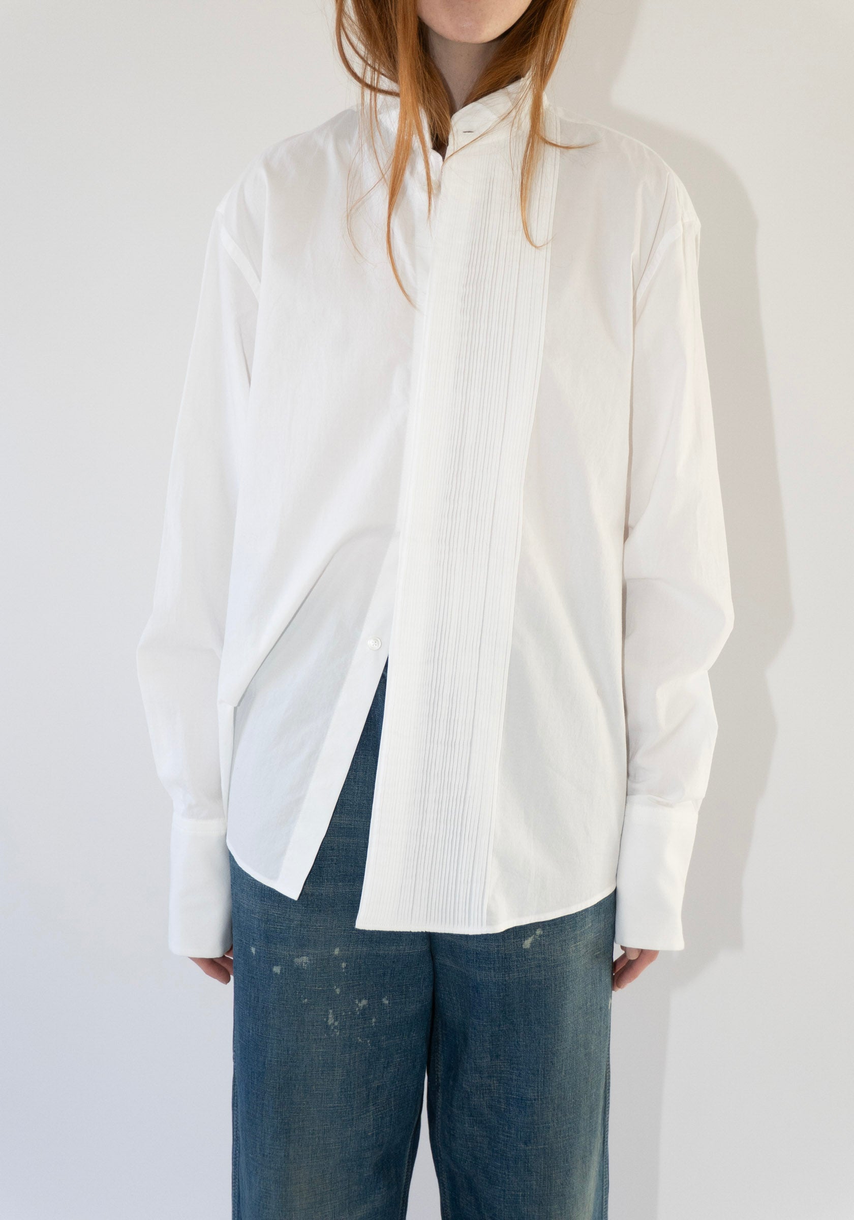 Micro Pleat Formal Shirt in White